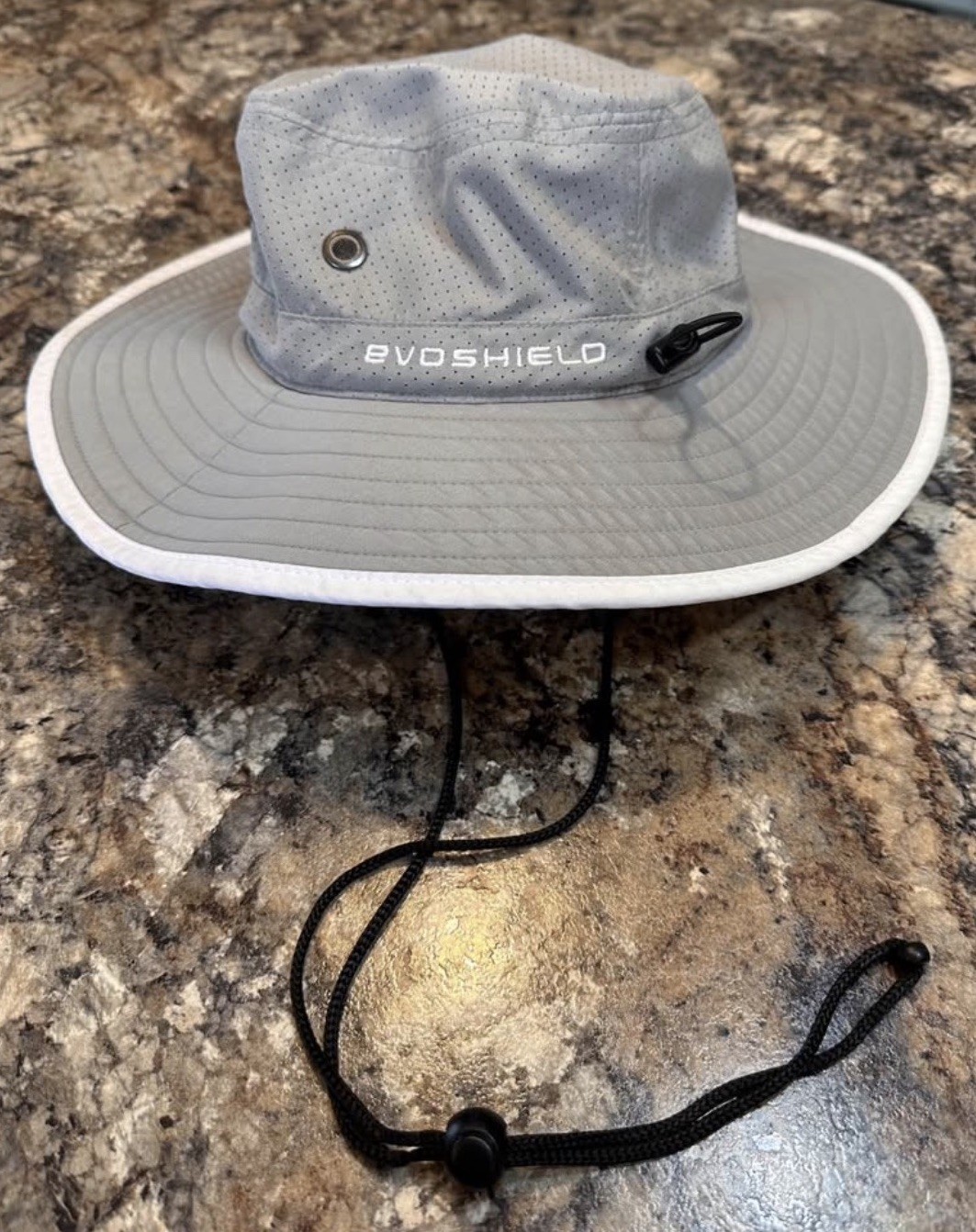 EvoShield Gray Wide Brim Hat with Chin Strap