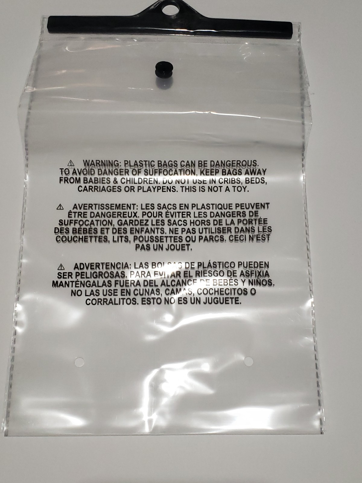 5 7.3125" X 12.375"  Clear Petticoat Wig Intimate Peg Hanging Bags Thick