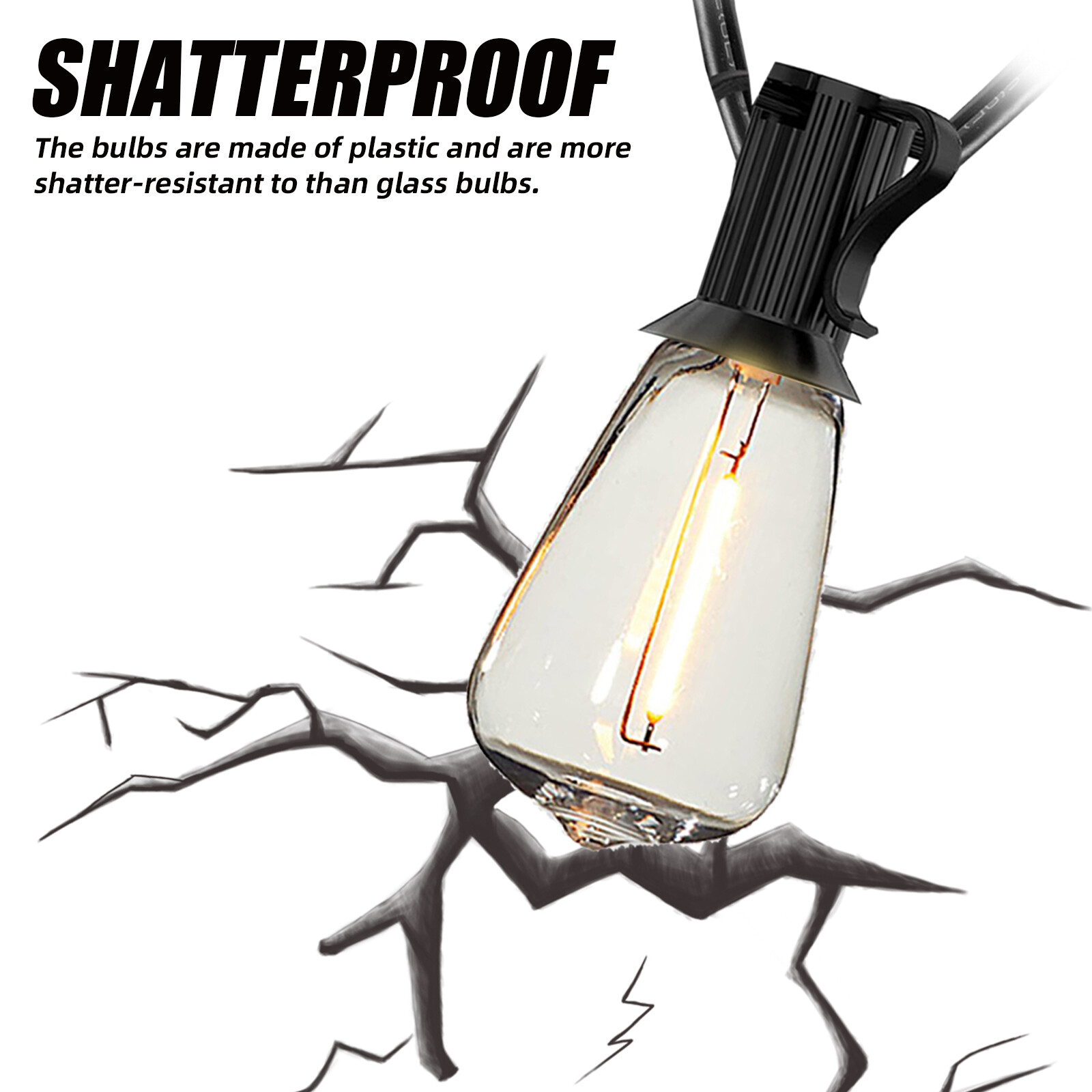 Outdoor String Lights 50 Ft Shatterproof And Waterproof Led Outdoor 2700K Warm