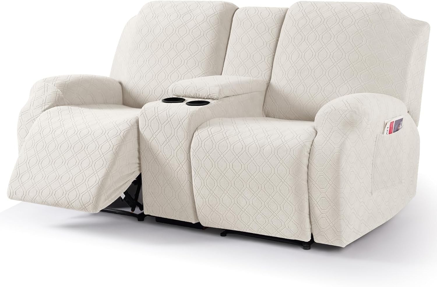 VANSOFY Recliner Loveseat Cover with Middle Console Stretch Reclining Sofa Slipc