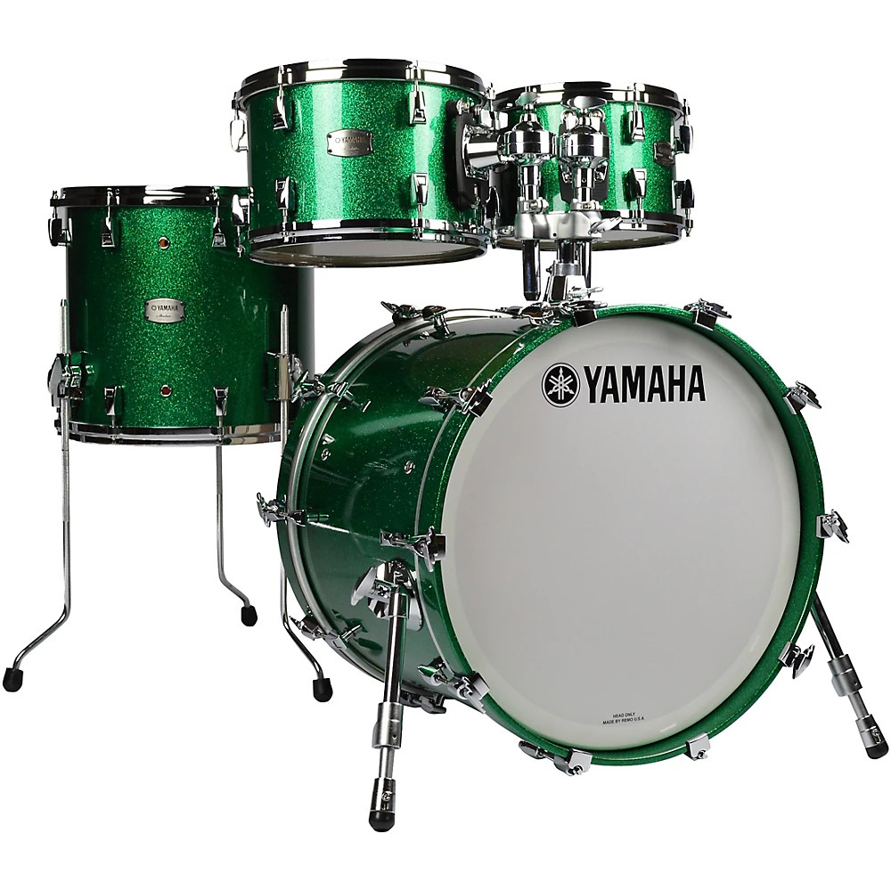 Yamaha Absolute Hybrid Maple 4-Piece Shell Pack w/22" Bass Jade Green Sparkle