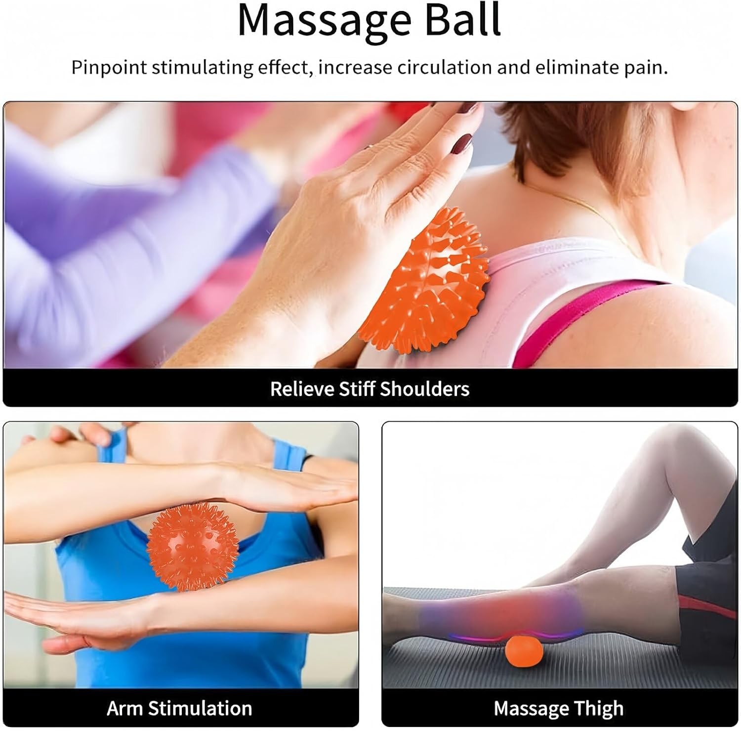 6-in-1 Foam Roller Set Aucuu Massage Roller Stick Ball Strap Carrying Bag