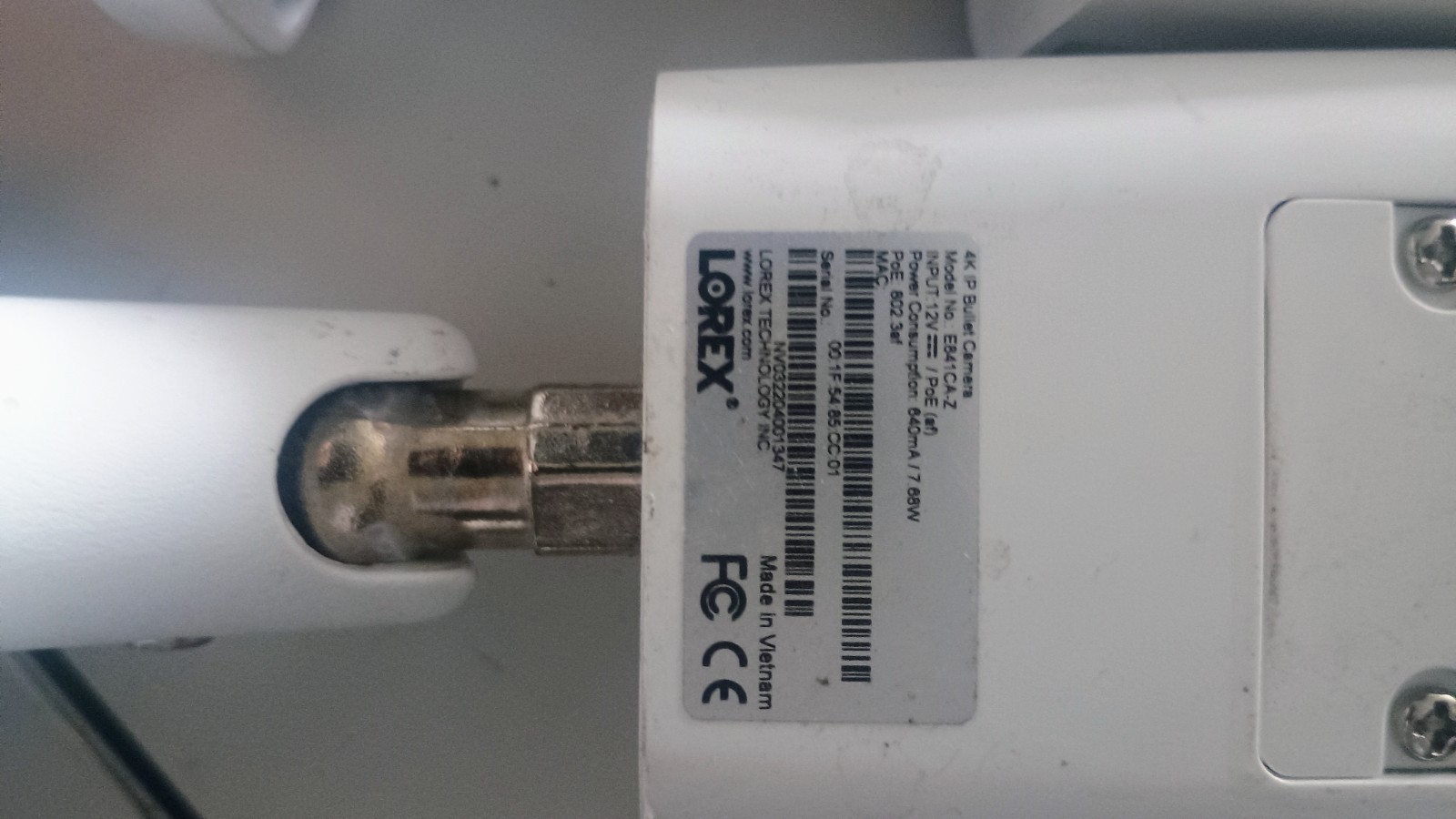 Lorex E841CA-E 4K Ultra HD IP Security Bullet Camera - White