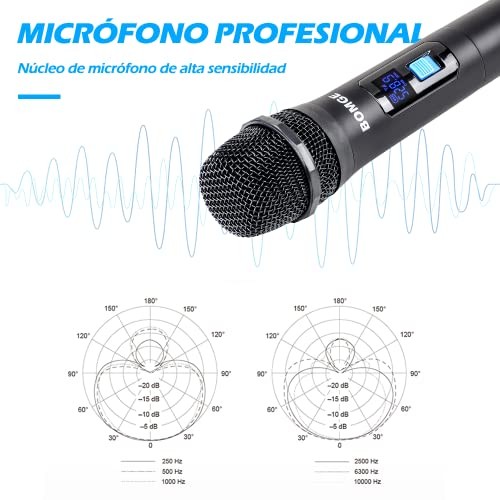 Wireless Microphone System, Pro 4-Channel Cordless Mic Set with Four V410