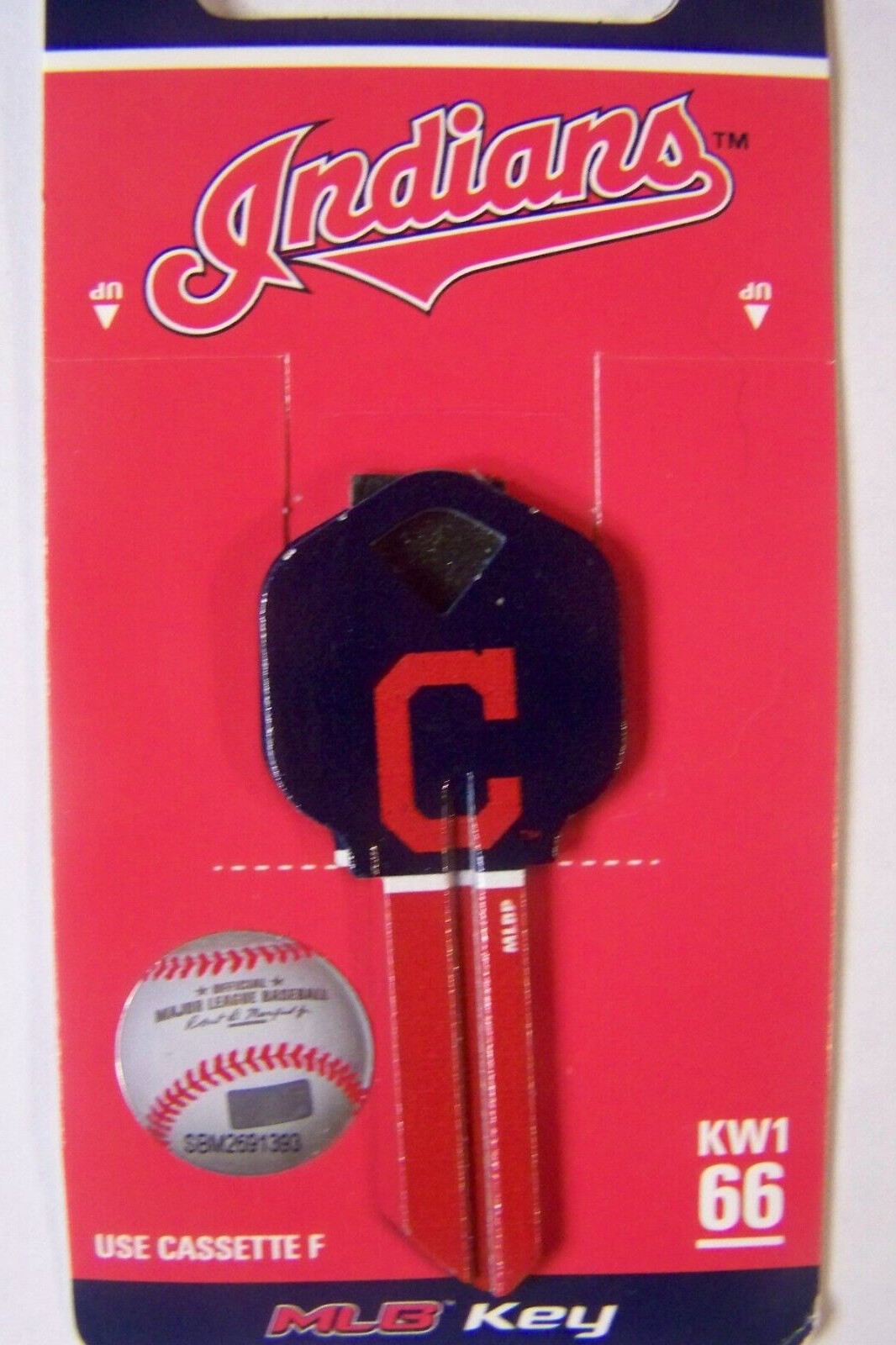 CLEVELAND INDIANS KWIKSET KW1 HOUSE KEY BLANK