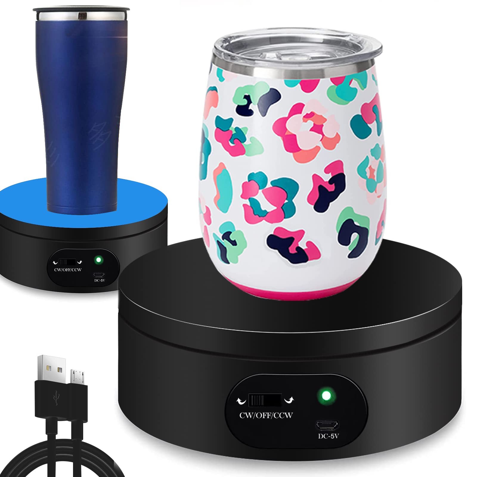 YVV Motorized Rotating Display Stand,Turner Cup Platform for Epoxy Black