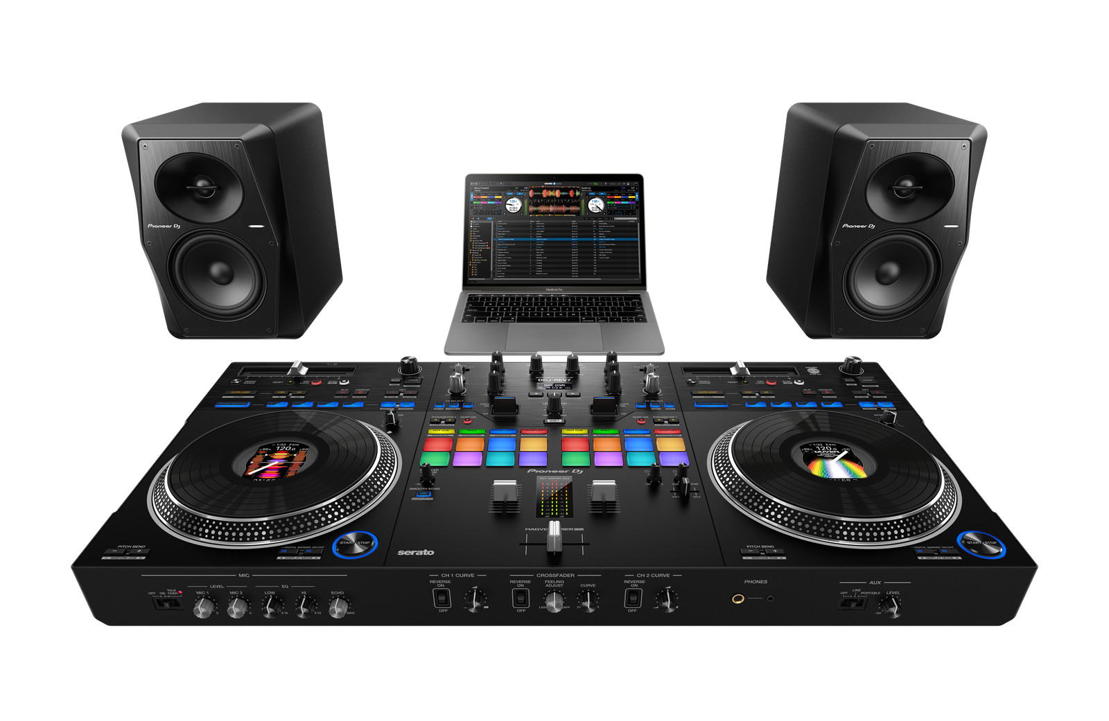DDJ-REV7: Scratch-style 2-channel Controller with motorized wheels and on jog