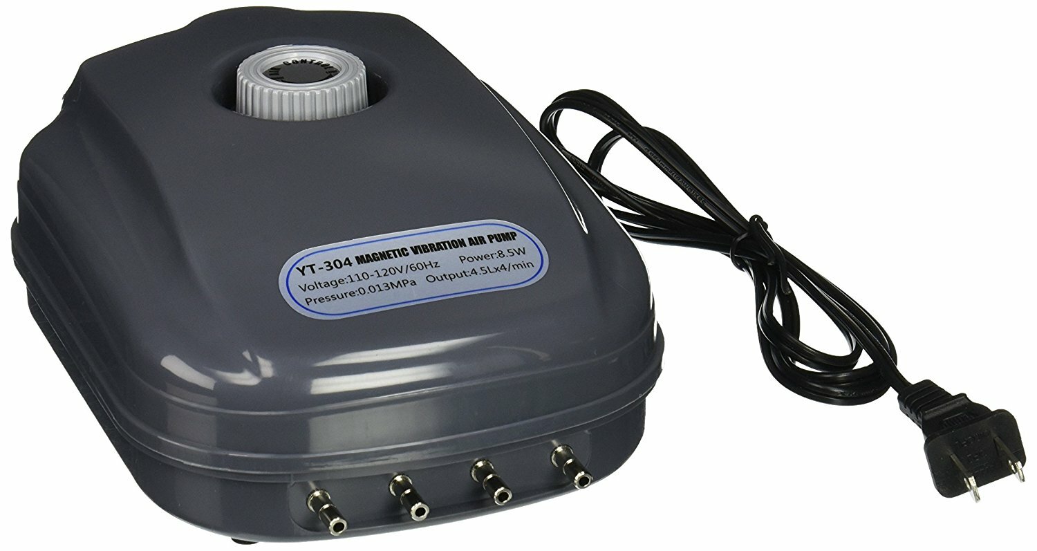 300Gal Aquarium Silent Air Pump with Air Stone, 20 feet Air Tubing, Check Valve
