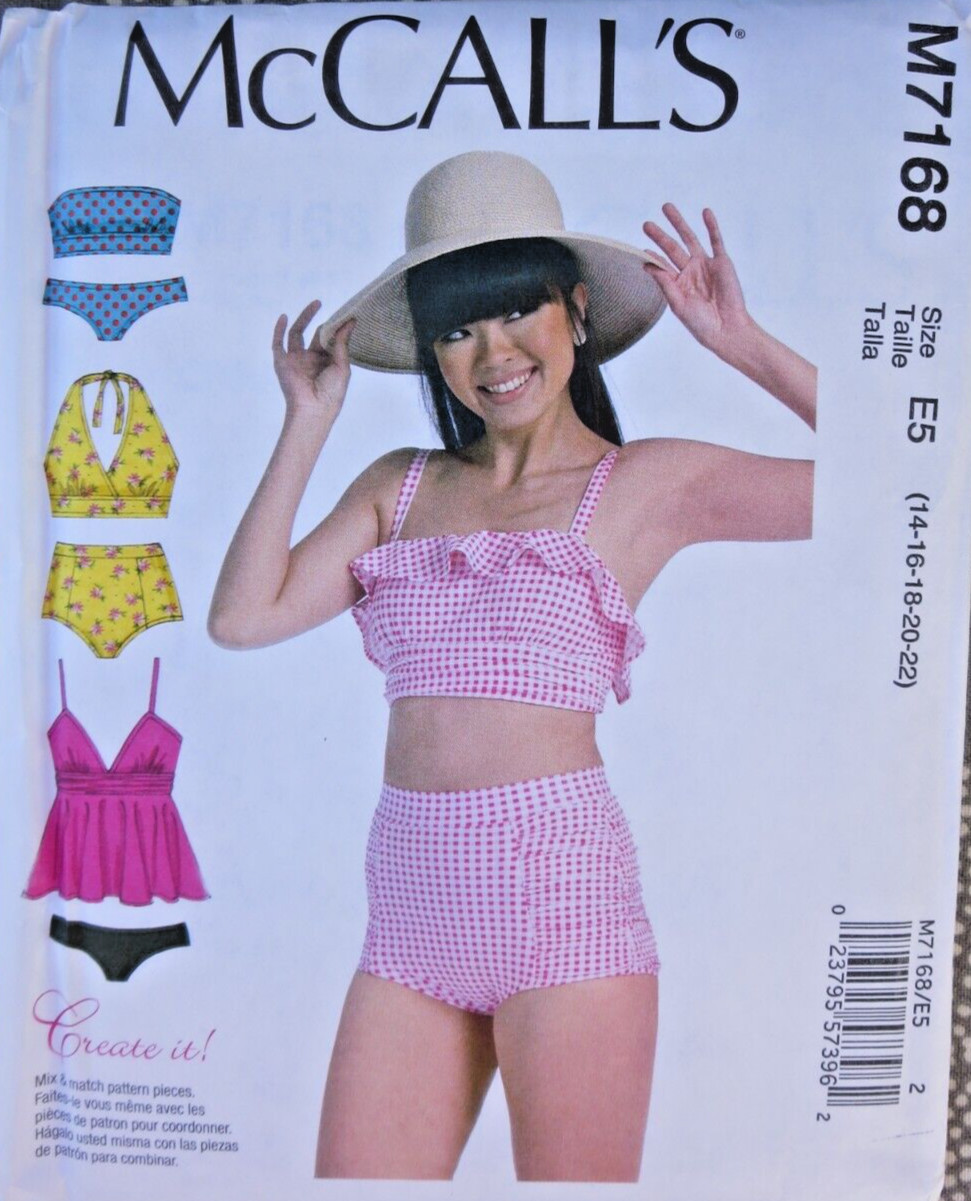 McCalls 7168 - Misses' Two Piece Swimsuit (SZ 14-22)