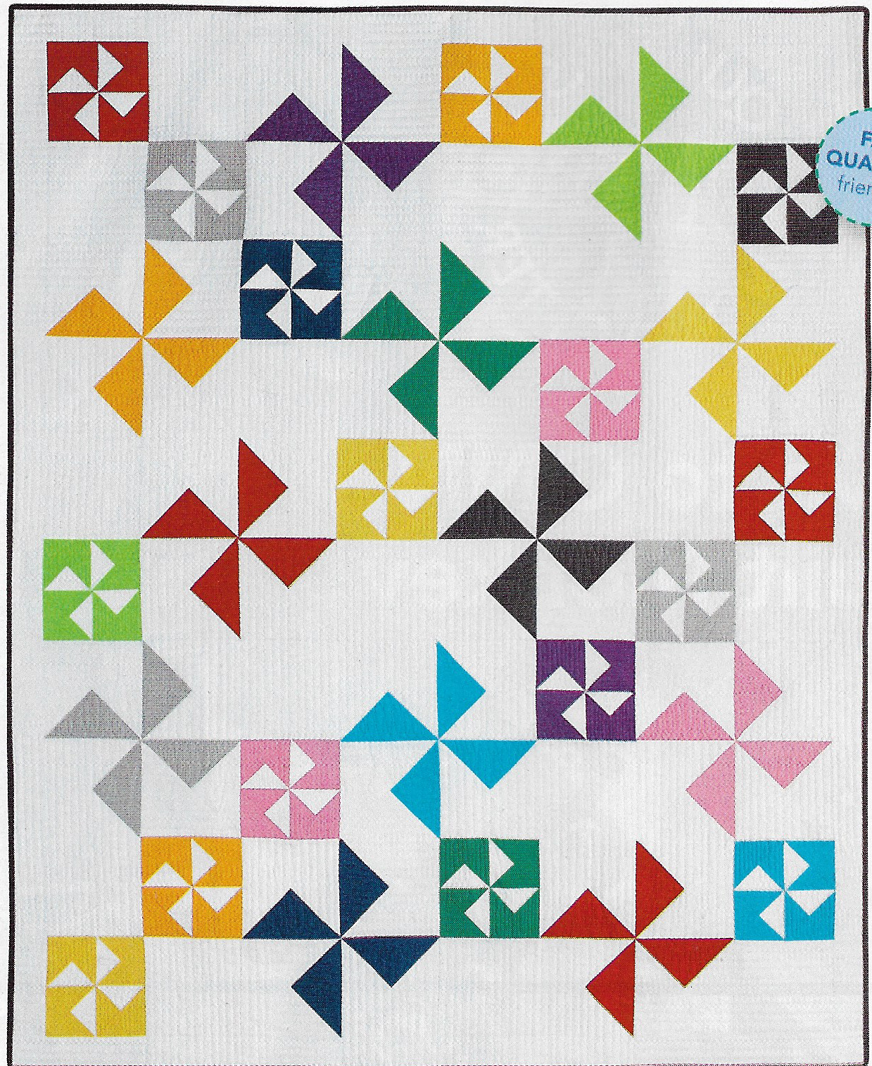 Scattered Pinwheels Quilt quilting pattern instructions
