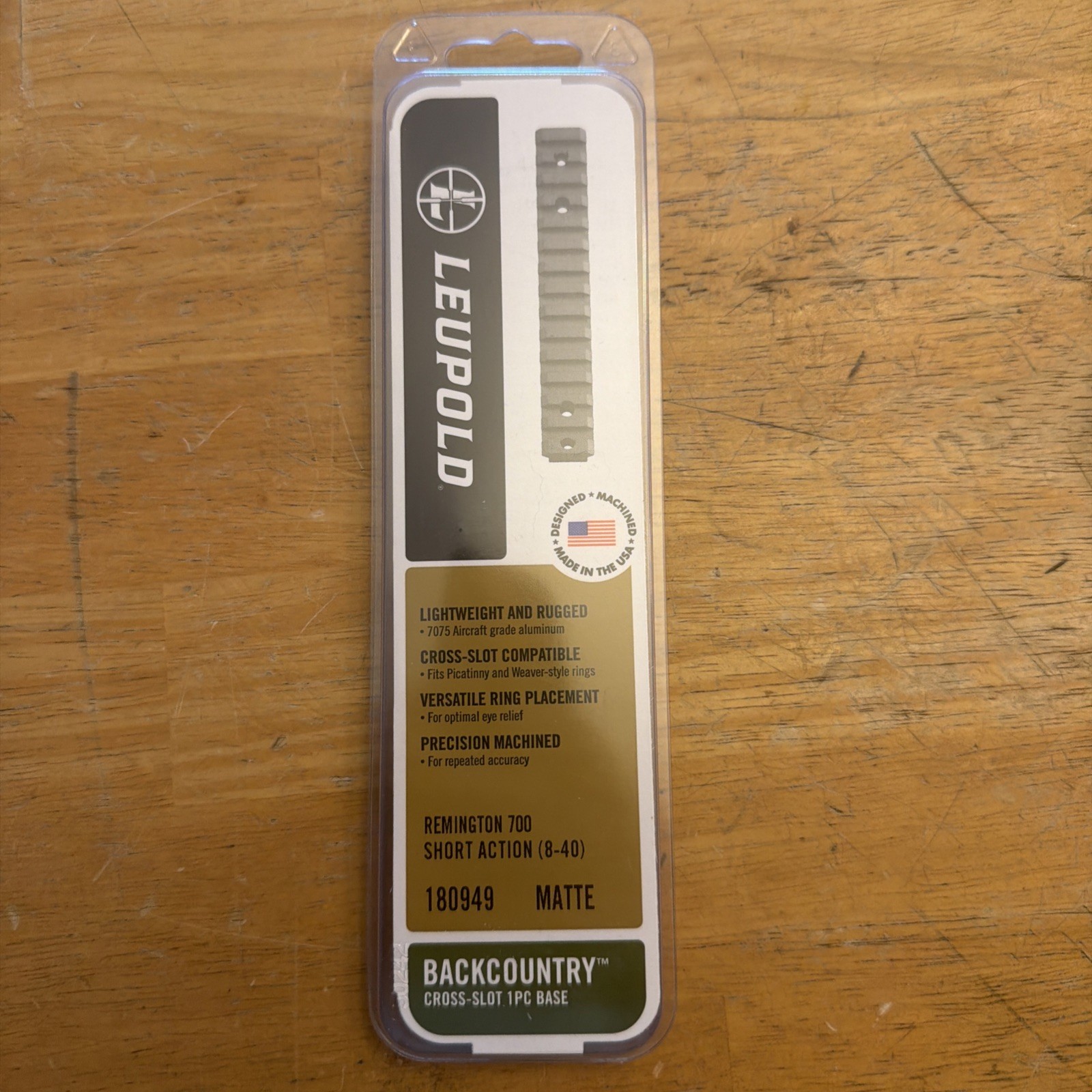 LEUPOLD 180949, BackCountry Cross-Slot Base Remington 700 SA (8-40) New