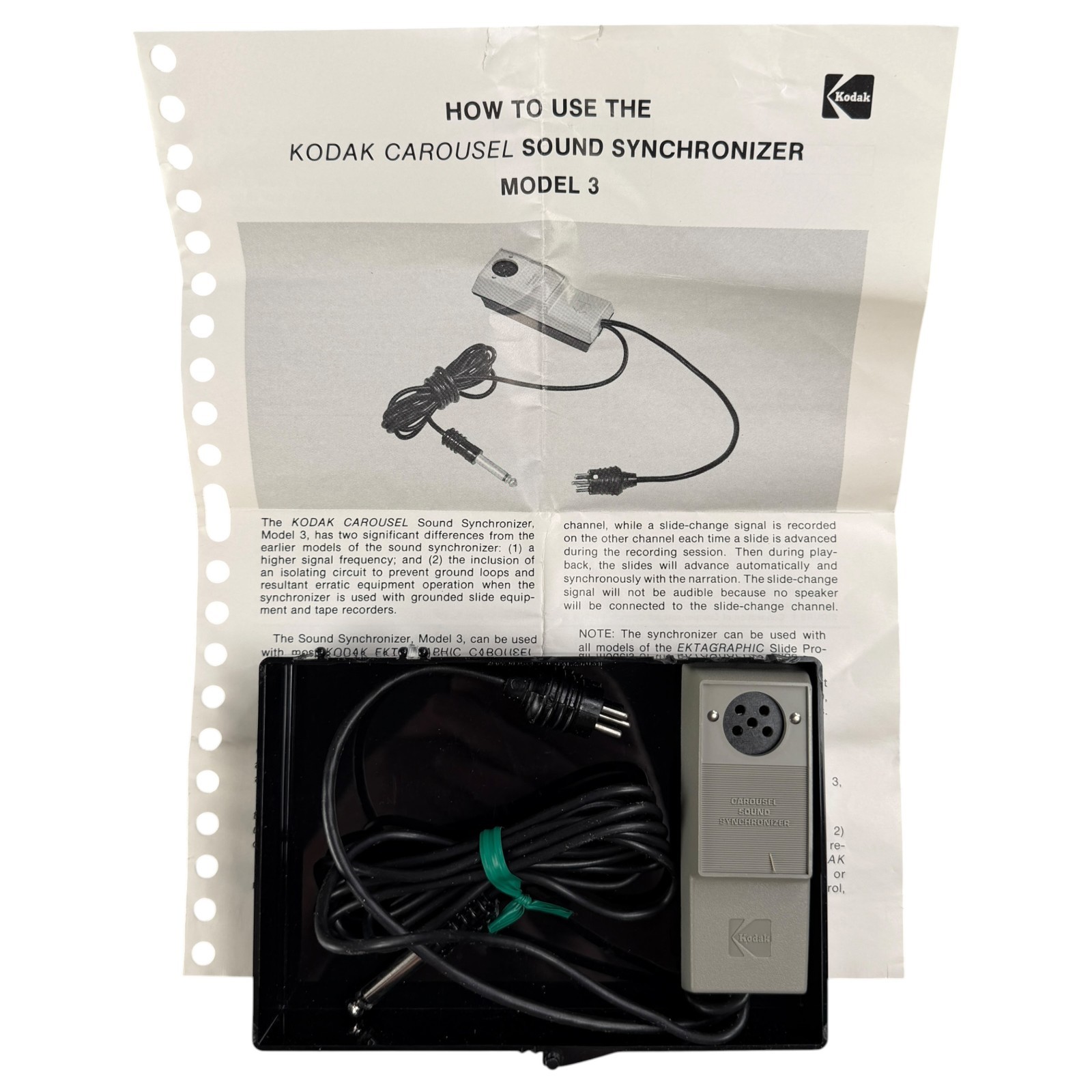 Kodak Carousel Sound Synchronizer Model 3 for Slide Projector w/ Manual Untested
