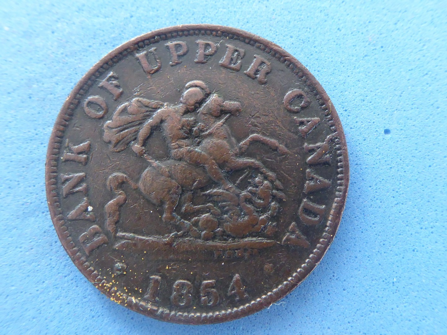 2102) Canada, Upper Halfpenny Token 1854 Well Used £7.50