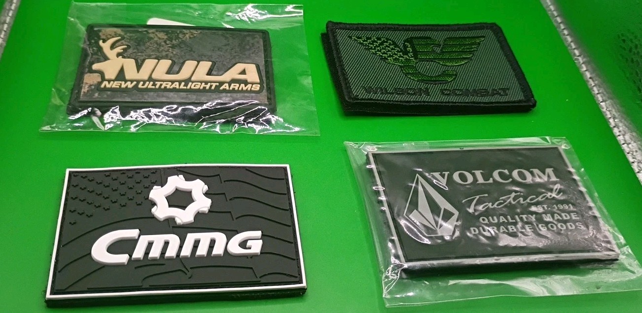Tactical Patch Set 4pc: Wilson Combat, CMMG, NULA, Volcom - Hook & Loop Backing