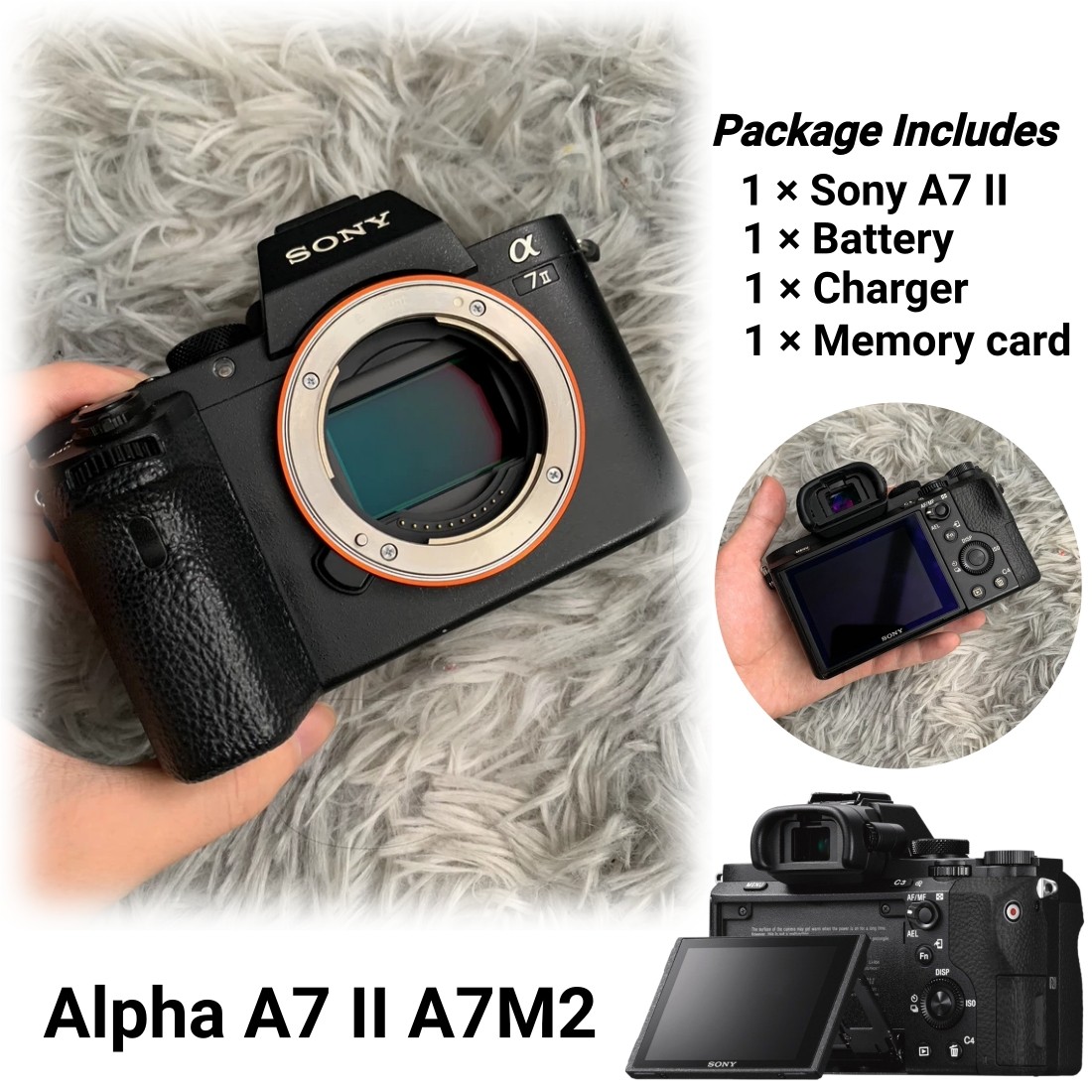 Sony Alpha A7 II A7M2 24.3MP Full-Frame Mirrorless Camera Body Black