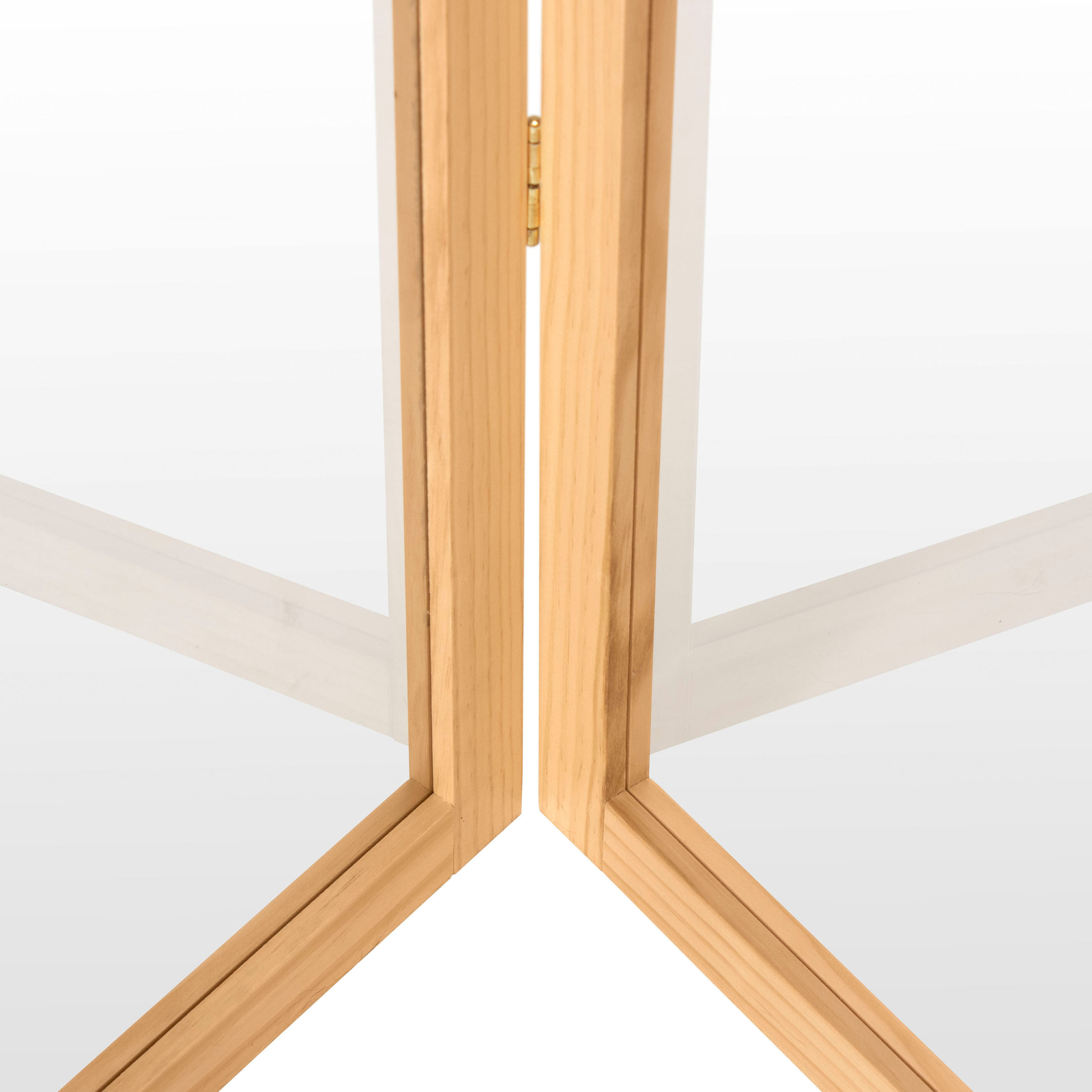 4 ft. Short Clear Plastic Partition Natural 3 Panel