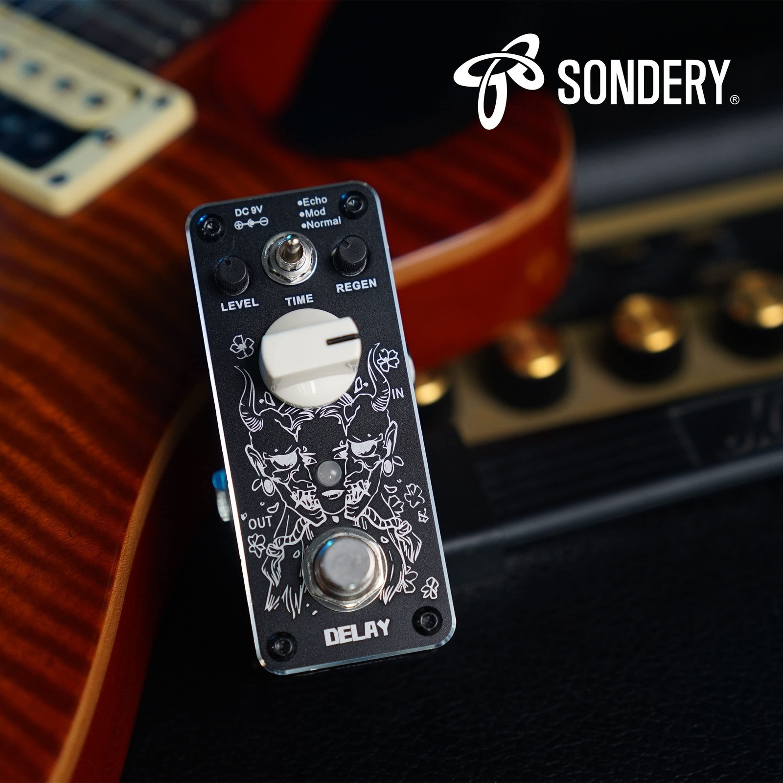 Sondery Digital Delay Guitar Effect Pedal - True Bypass, 3 Modes of Echo Modu...