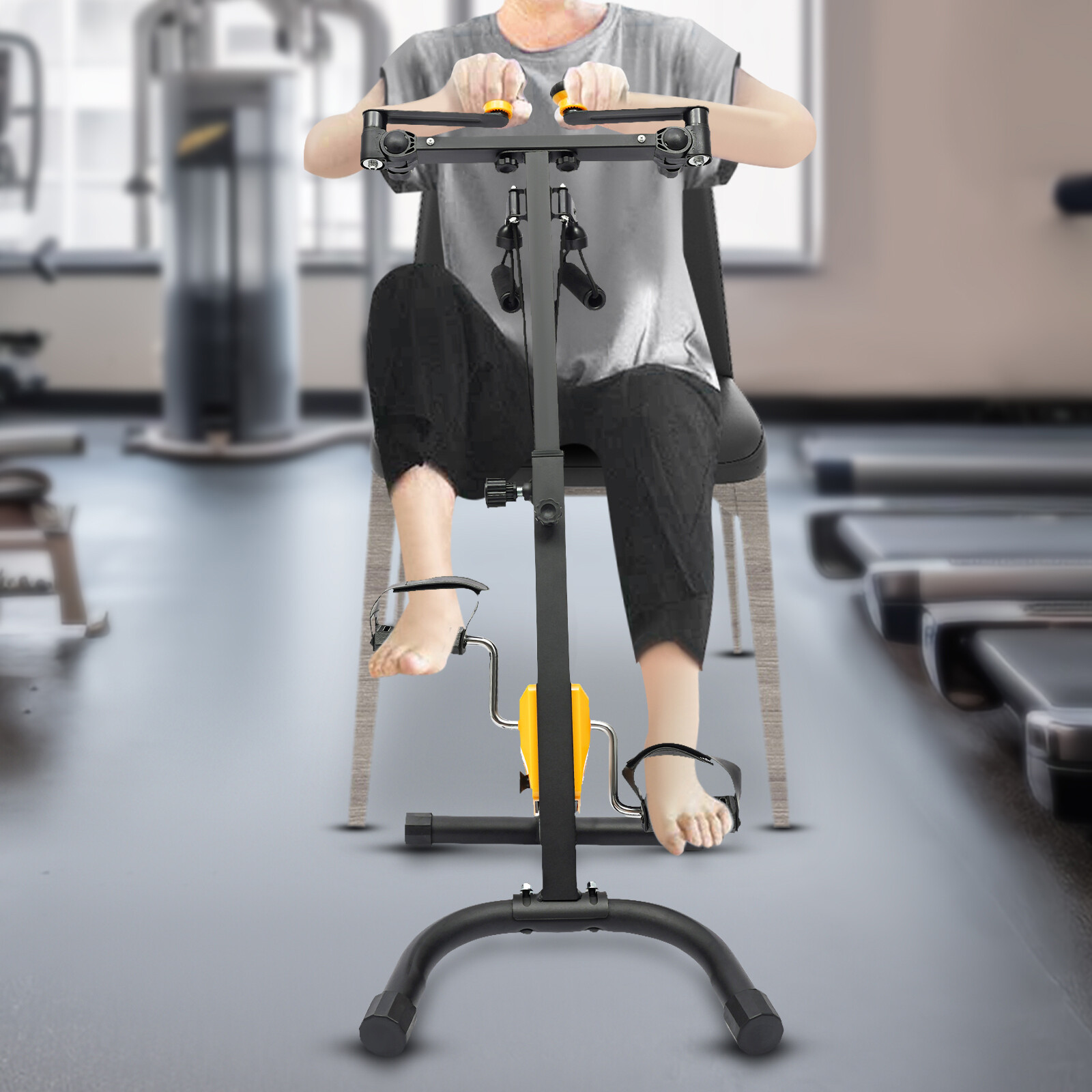 Pedal Exerciser For Seniors 8 Gear Adjustable Full Body Exercise Bike Foldable