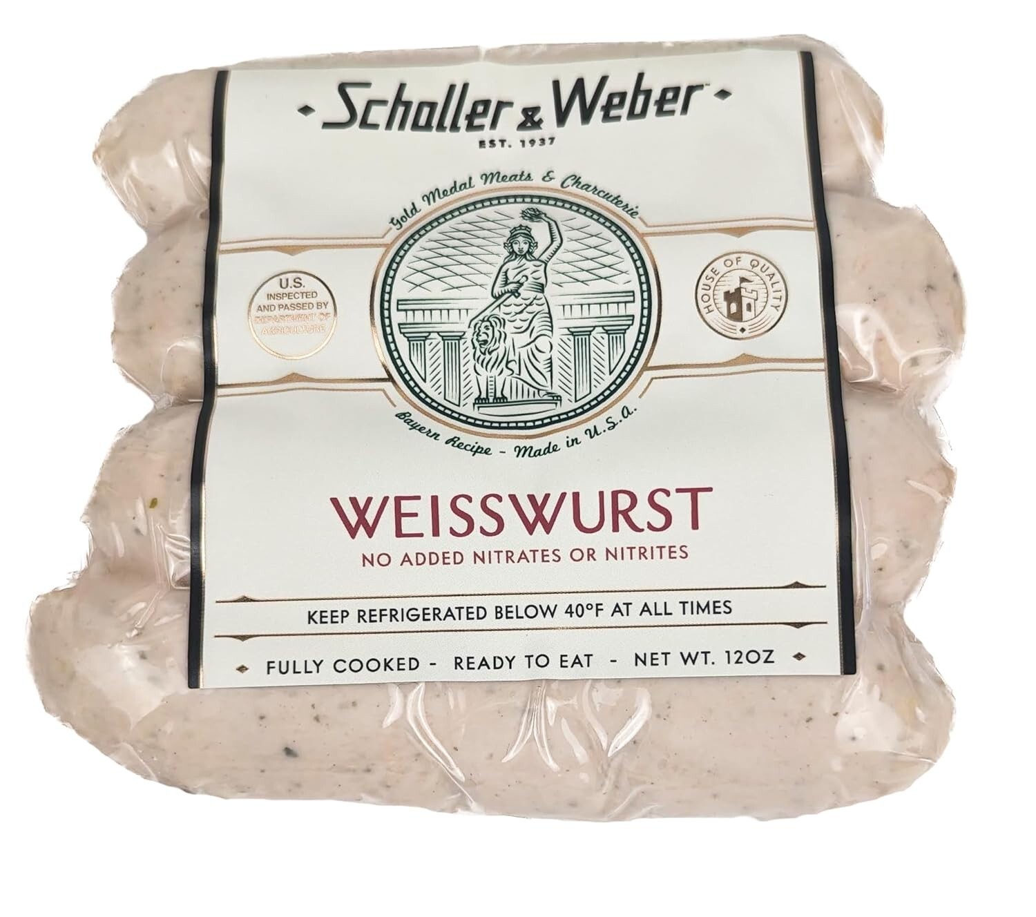 Schaller & Weber Weisswurst (Bockwurst) 12 oz (Pack of 4)