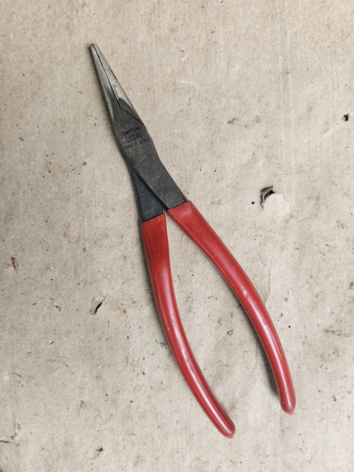 Vtg Dayton 5X640 Duckbill Long Nose Pliers Made In USA Smooth Working Condition