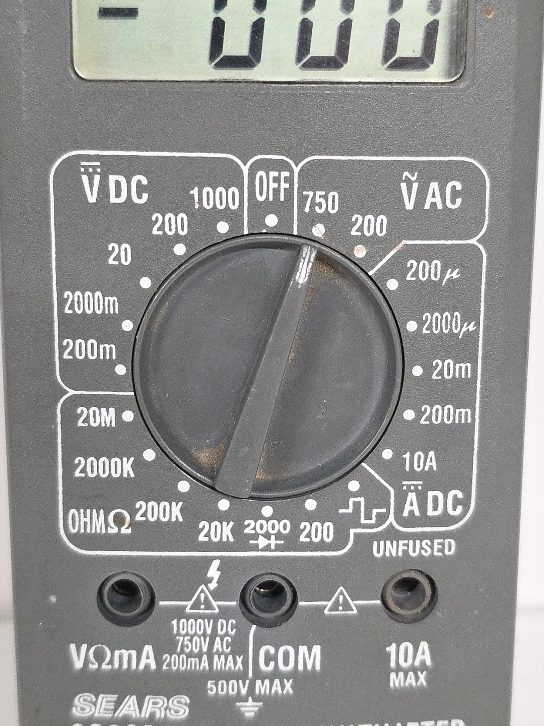 Sears Multimeter 982015 Digital/LCD, 19 Ranges