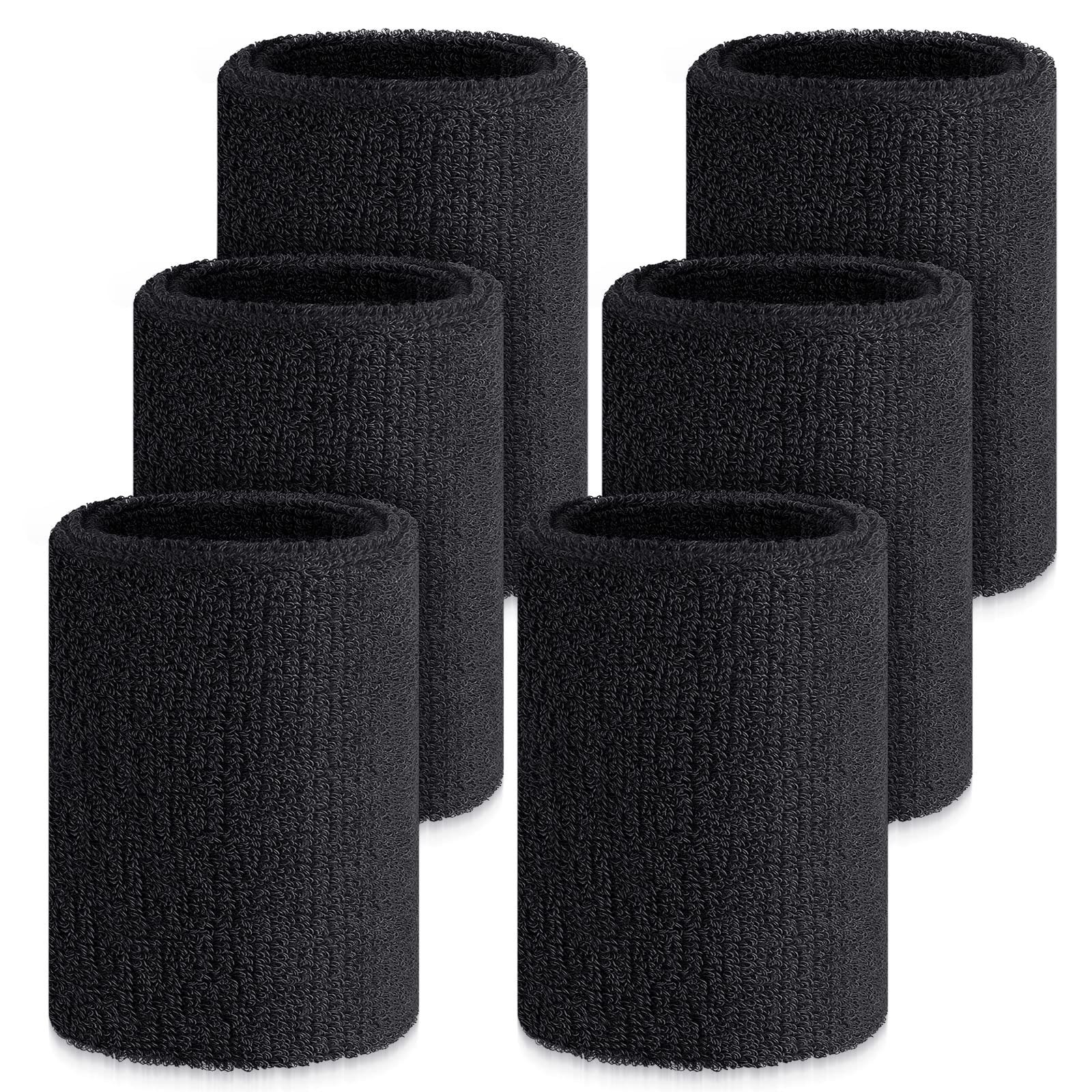 Wettarn 6 Pcs 4 Inch Wrist Sweatbands Tennis & Gymnastics Wristbands for Grip...