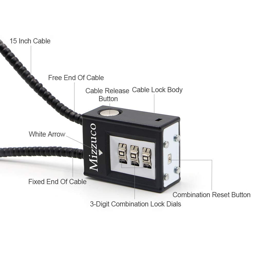 Trigger Lock 3 Digit Combination Lock & Cable Lock Compatible with Many Handg...
