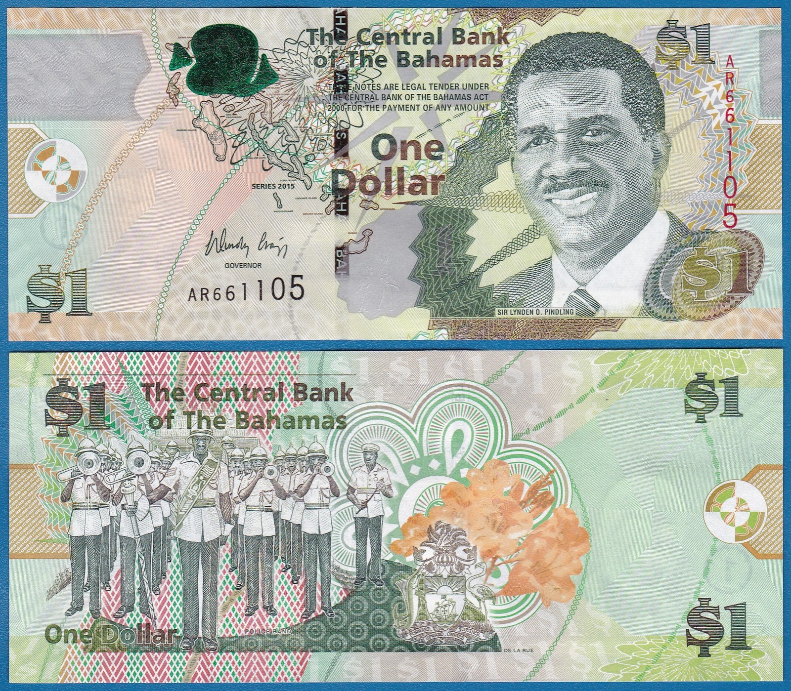 Bahamas 1 Dollar P 71A  2015 UNC ( P 71 A )
