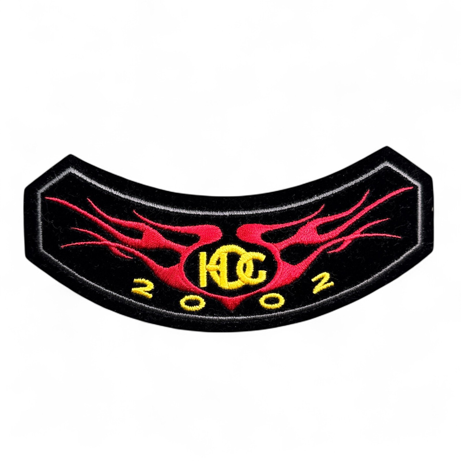 Vintage 2002 Harley Davidson Owners Group Rocker Patch HOG Flames HD MC