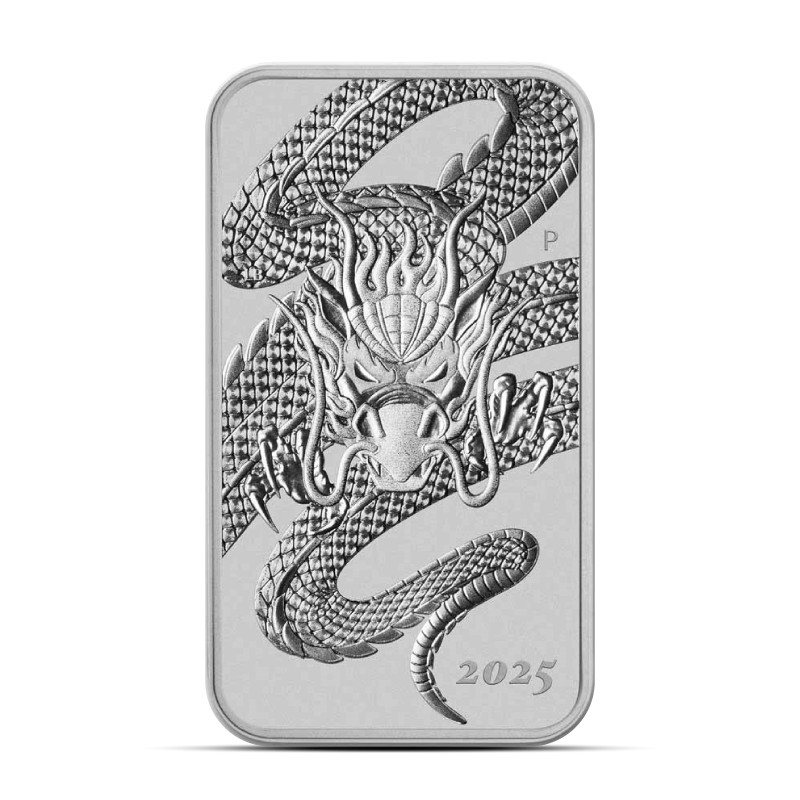2025 1 oz Australia Rectangular Dragon Silver Coin (BU)