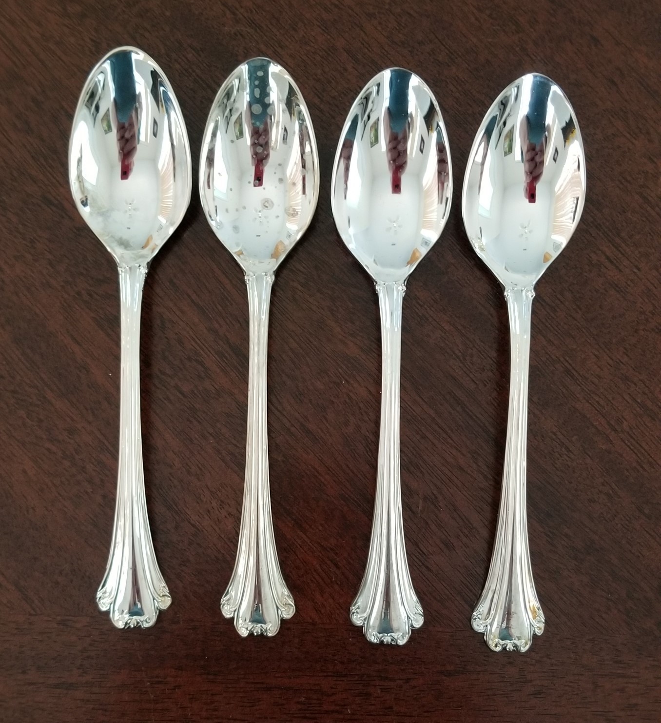 Lot of 4 Teaspoons 6 1/4" FB Rogers Silver American Chippendale