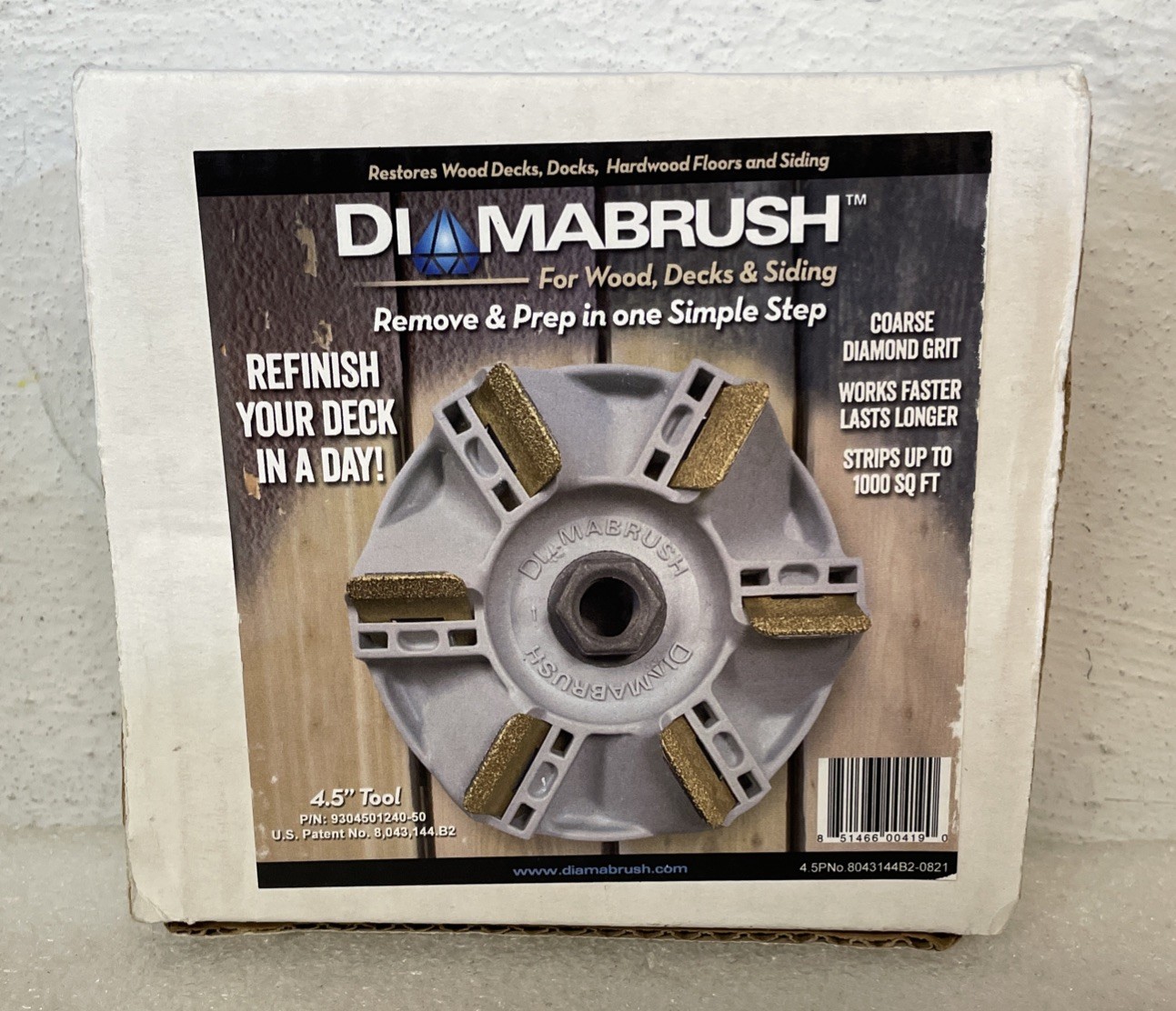 DIAMABRUSH Wood Deck And Siding Refinishing Tool 4-1/2 in. New With Box