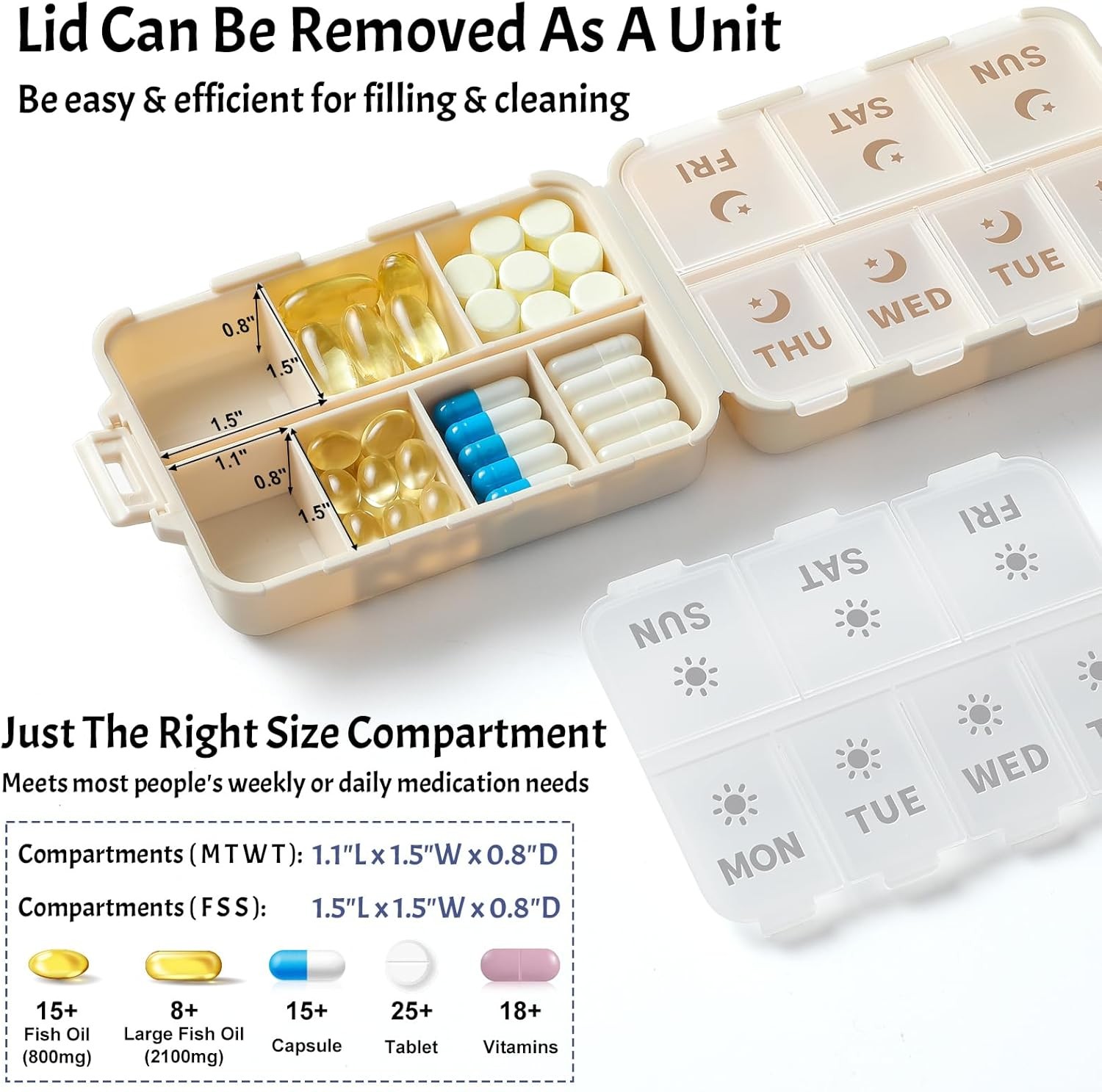NEW Foldable & Double Protection Portable Weekly Pill Organizer 2 Times A Day...