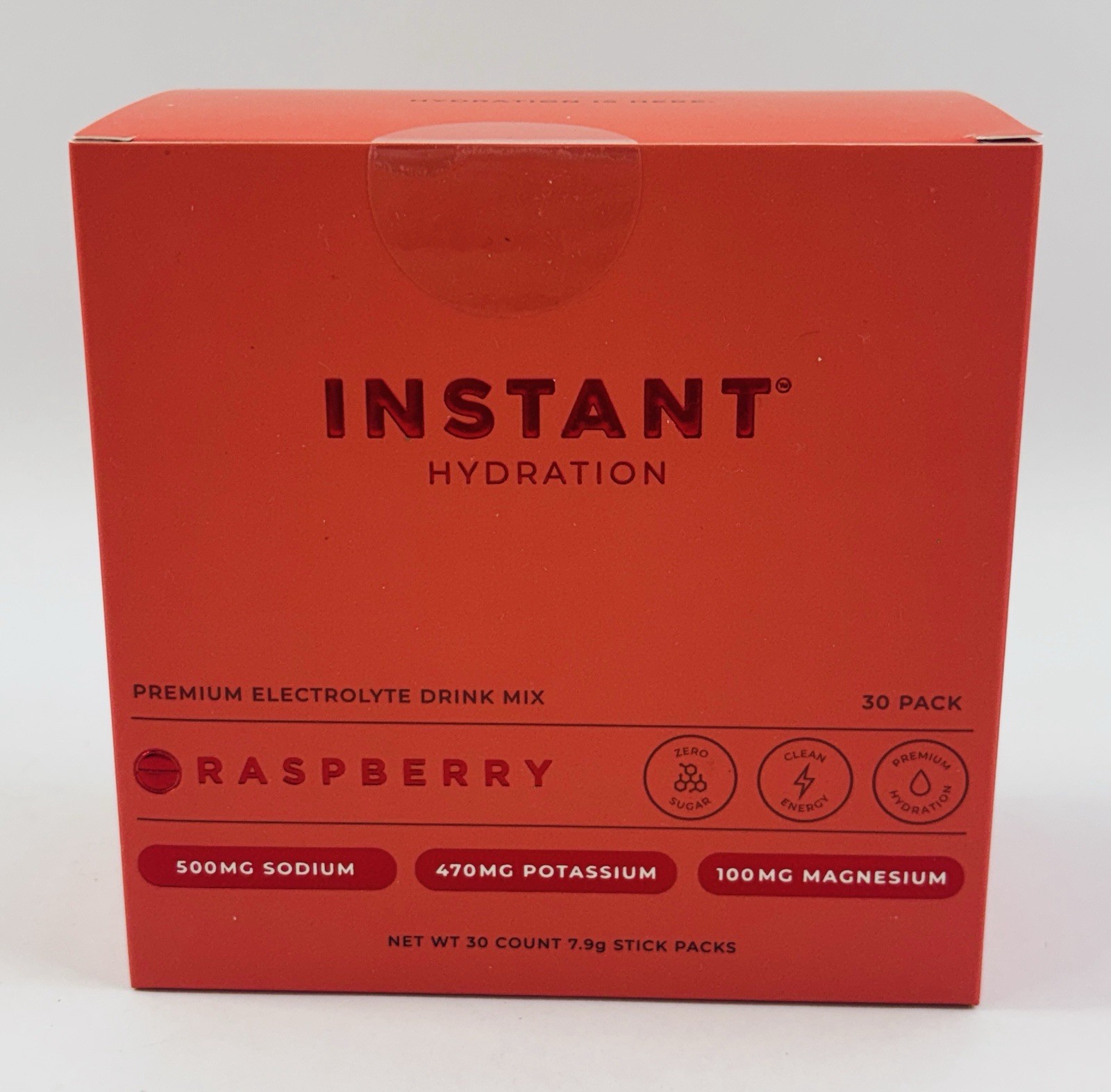 Instant Hydration Premium Electrolyte Drink Mix - Raspberry - 30 Packets