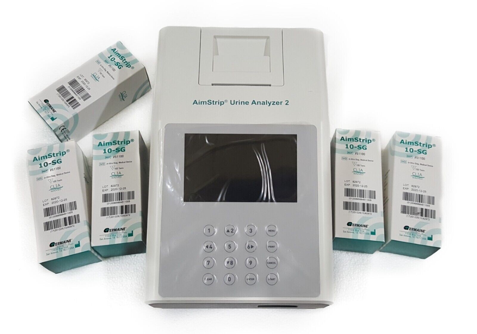 AimStrip Analyzer & 5 Btls of 10SG Strips 100 Strips Per Bottle - Long Dated