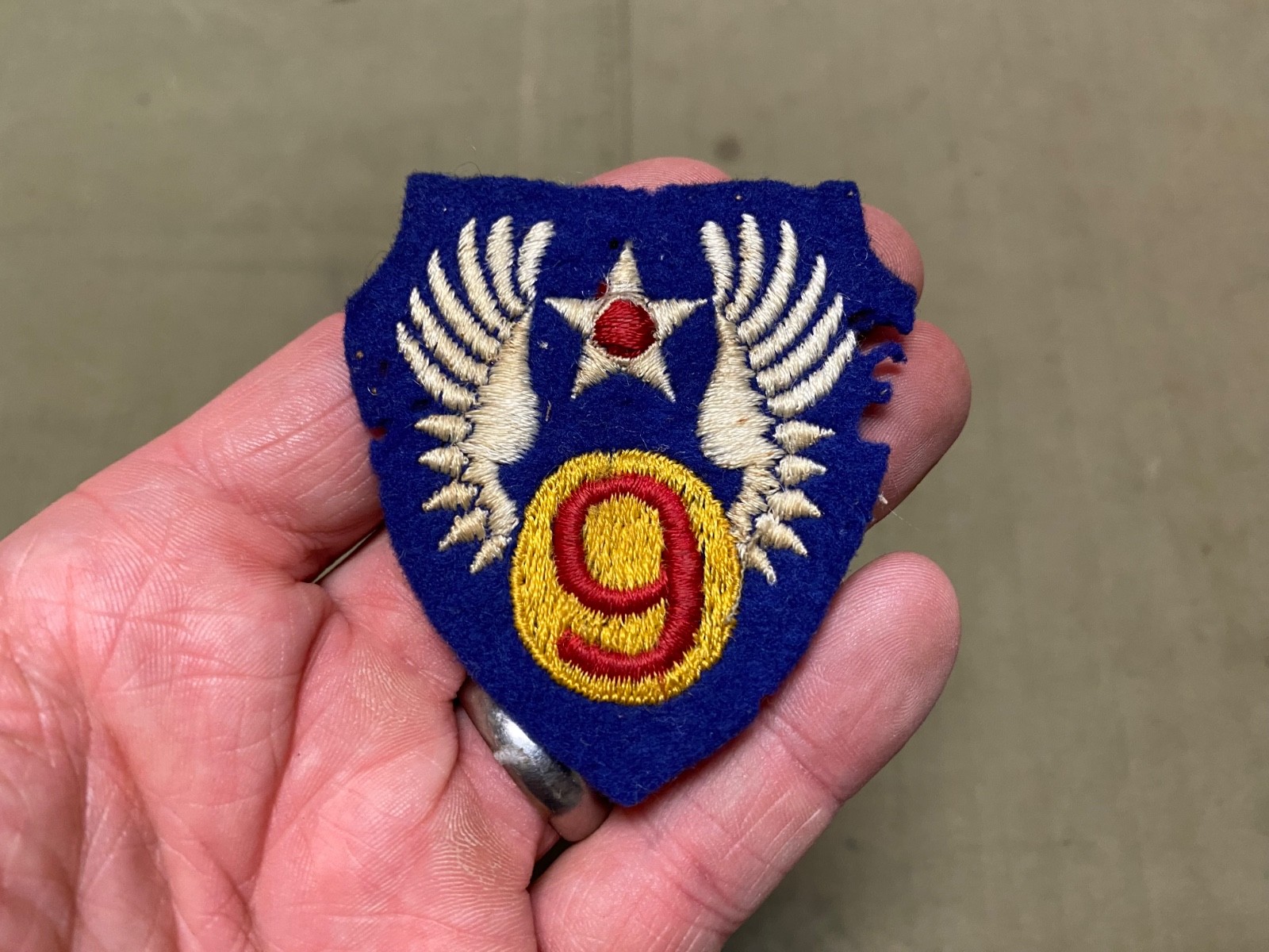 ORIGINAL WWII US 9TH AIR FORCE AAF PILOT JACKET SHIRT SLEEVE INSIGNIA PATCH