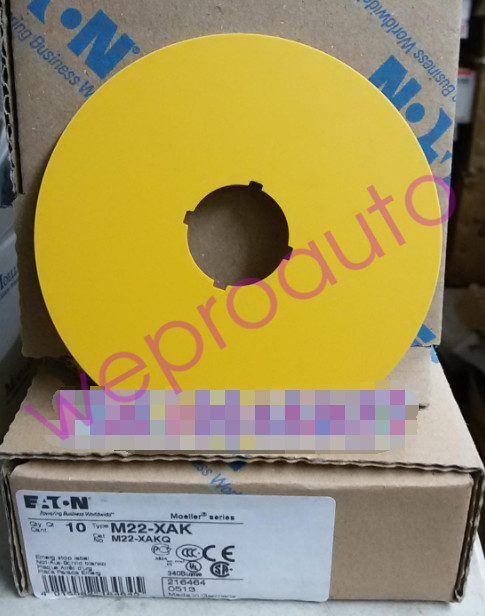 10PCS/1Box New Eaton Moeller M22-XAK M22-XAKQ Emerg Stop Label Brand