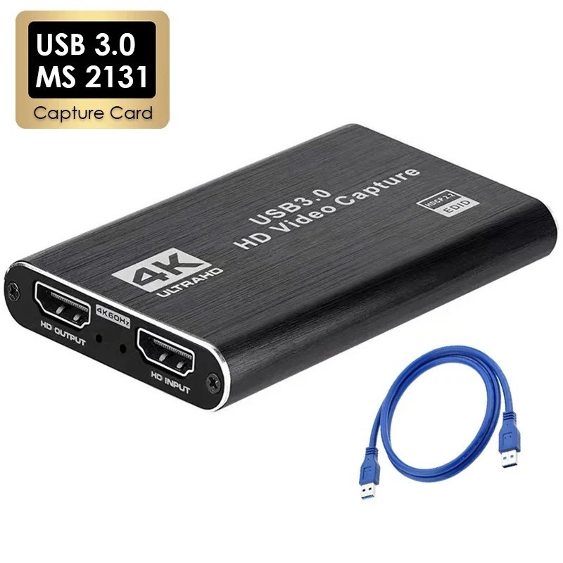 4K USB 3.0 Video Capture Card 1080P 60FPS HDMI Recorder for OBS PS4 Streaming