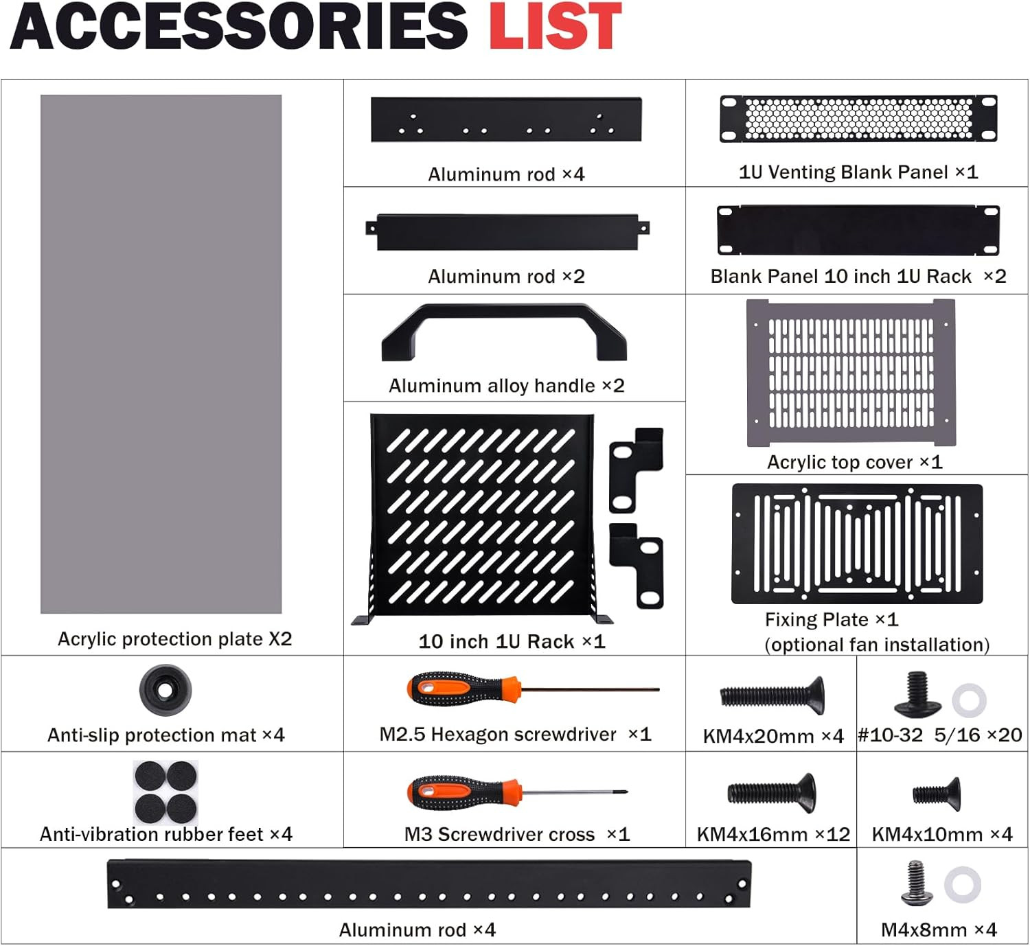 8U Network Rack, 10 Inch Mini Server Rack for Network, Servers, Audio, and Video