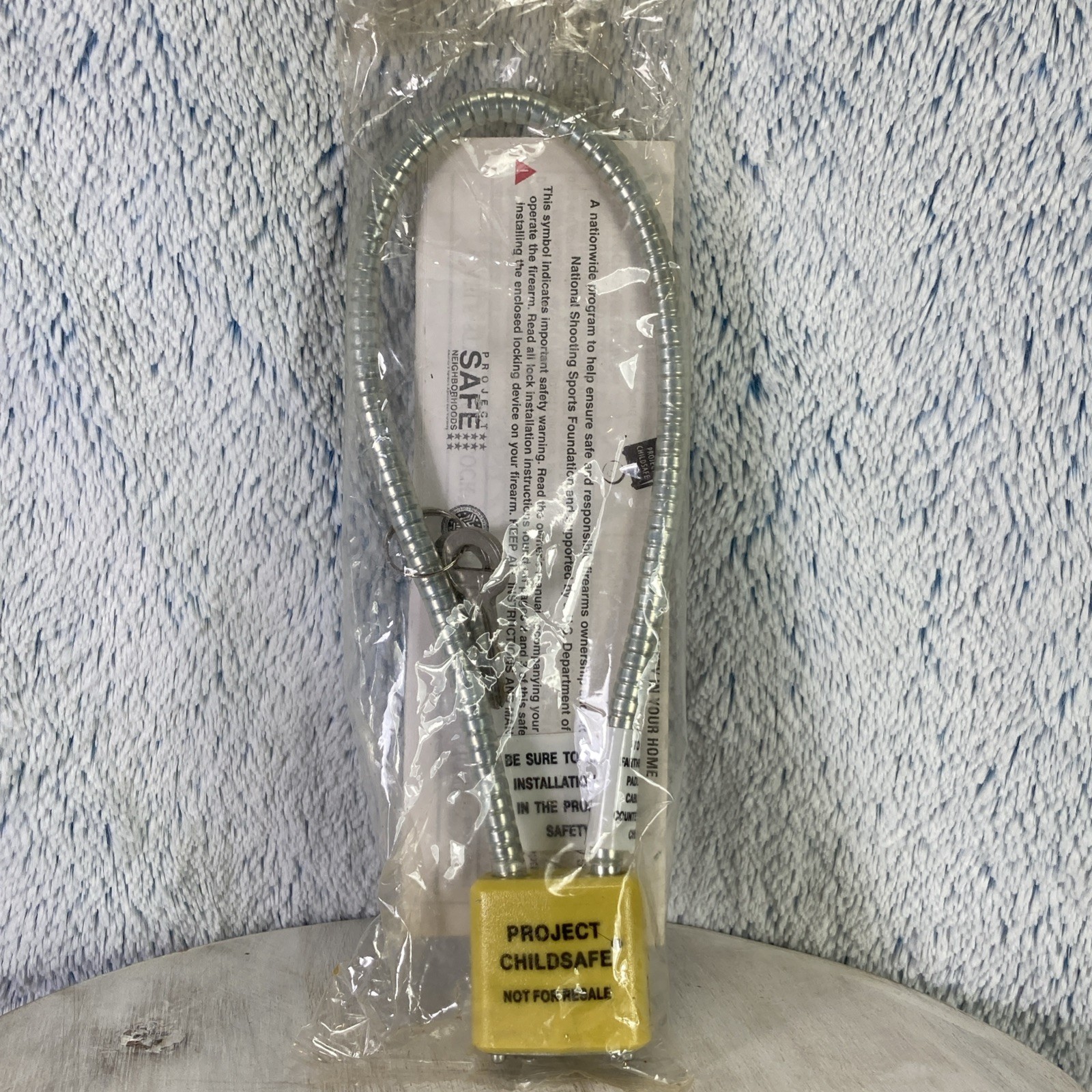 NEW Project ChildSafe Cable Gun Lock  - with 2 Keys 15” Metal Cable W50