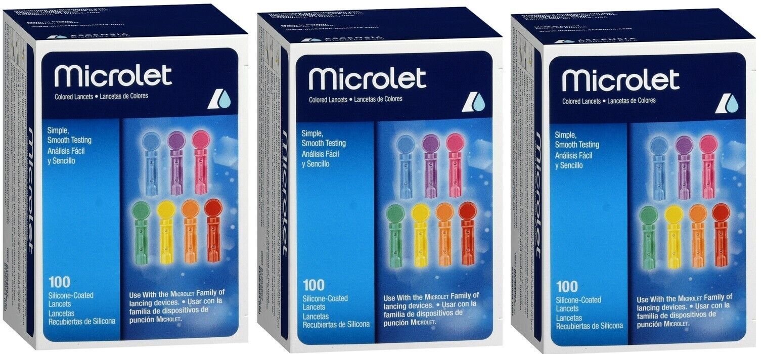 Microlet Color Lancets 100ct (3 Pack)