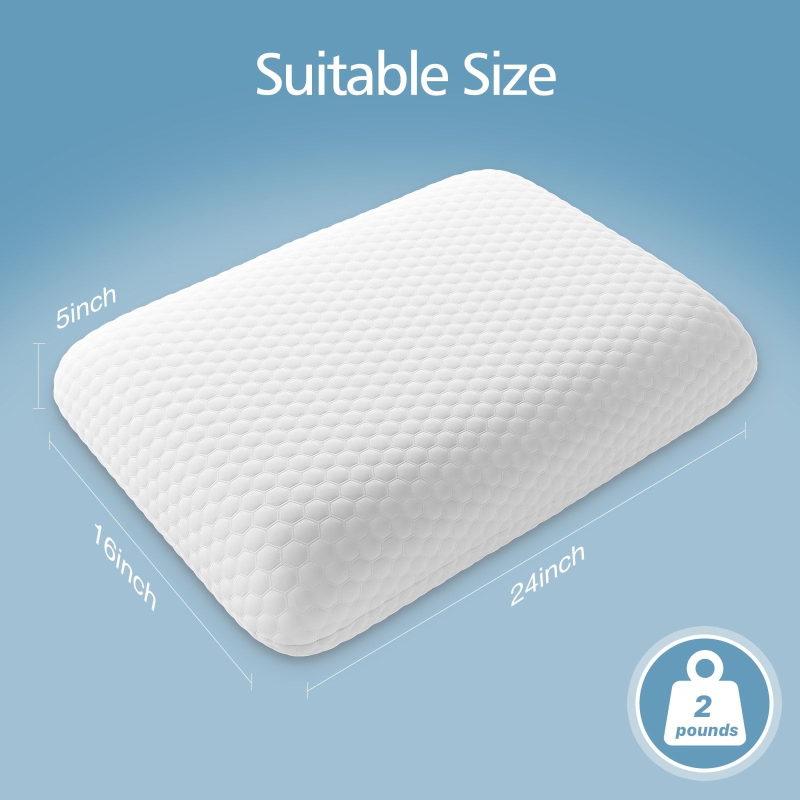 Memory Foam Pillows for Sleeping, 1 Pack Bed Pillows for Adults with Washable...
