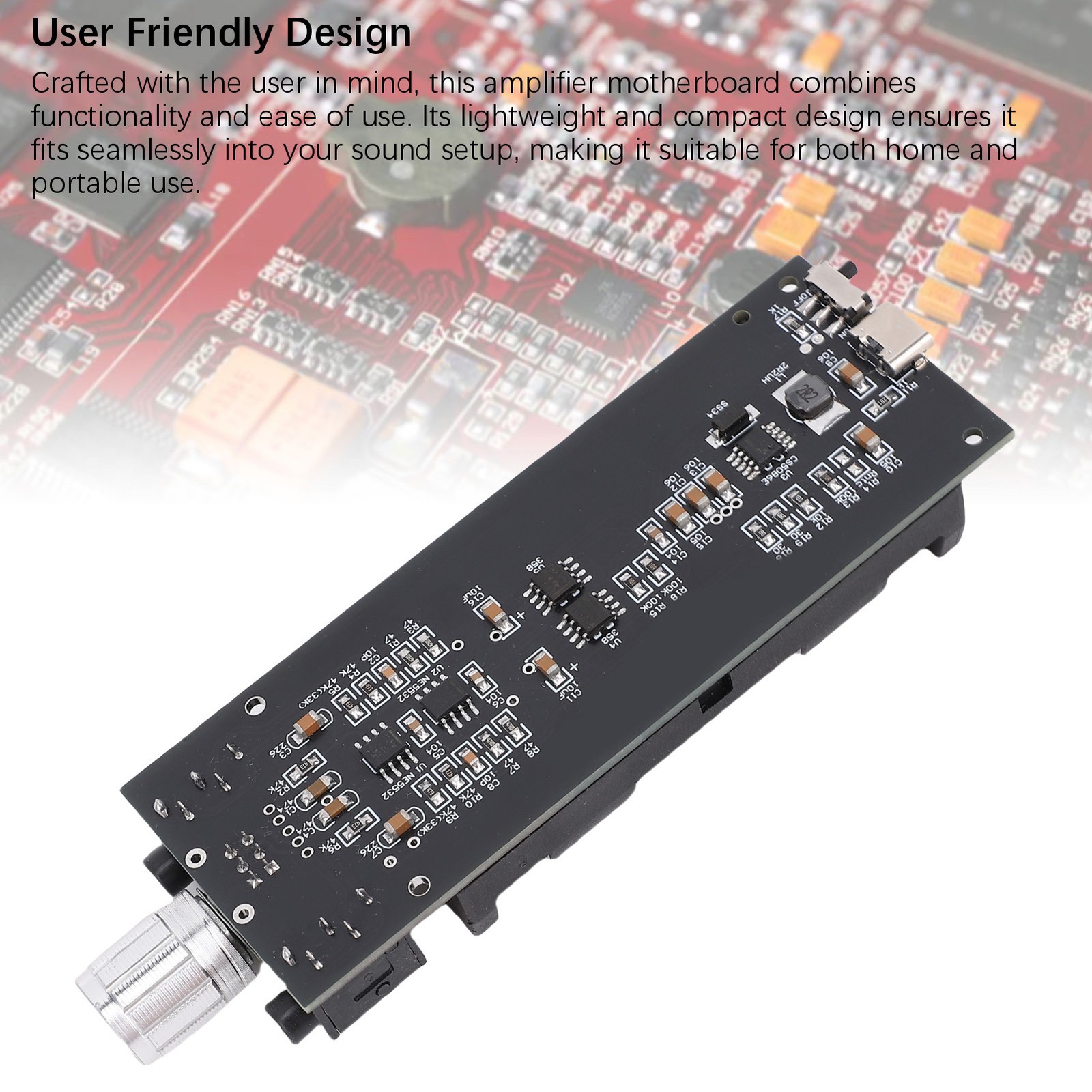 47HiFi NE5532 Headphone Amplifier Board PCB Rechargeable Earphone Amp Module 2A