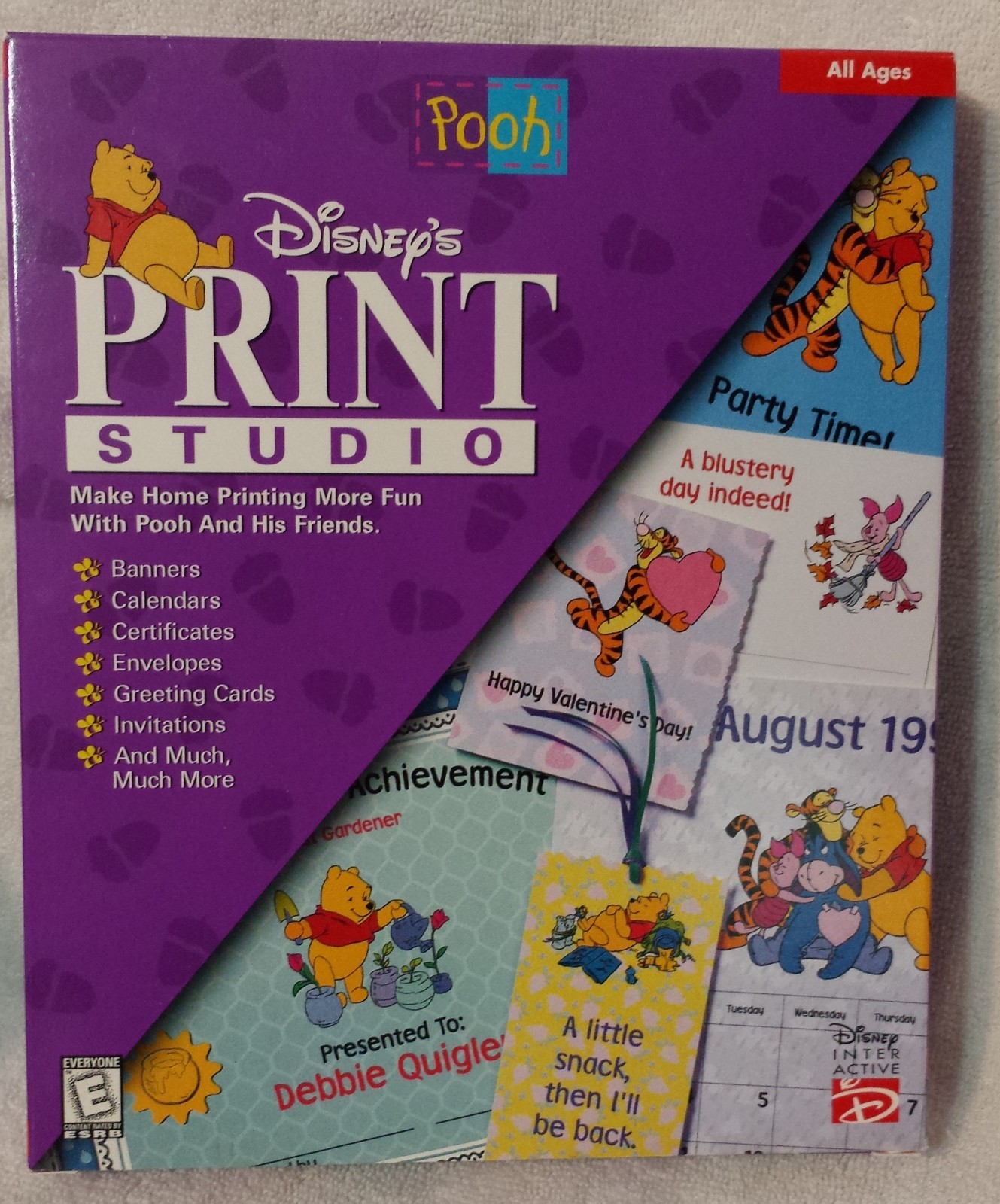 Disney’s Winnie The Pooh Print Studio PC CD Windows 95, 3.1 or later 19 Projects