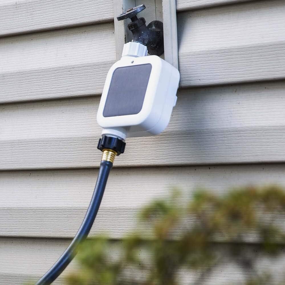 Netro Pixie Smart Hose Faucet Timer, WiFi, Solar Powered, Weather Aware, White