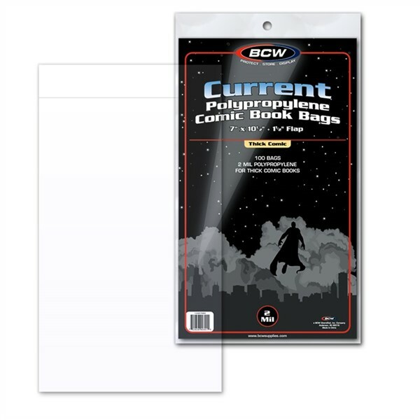 200 BCW THICK Current / Modern Comic Book Poly Bags + Acid Free Backer Boards