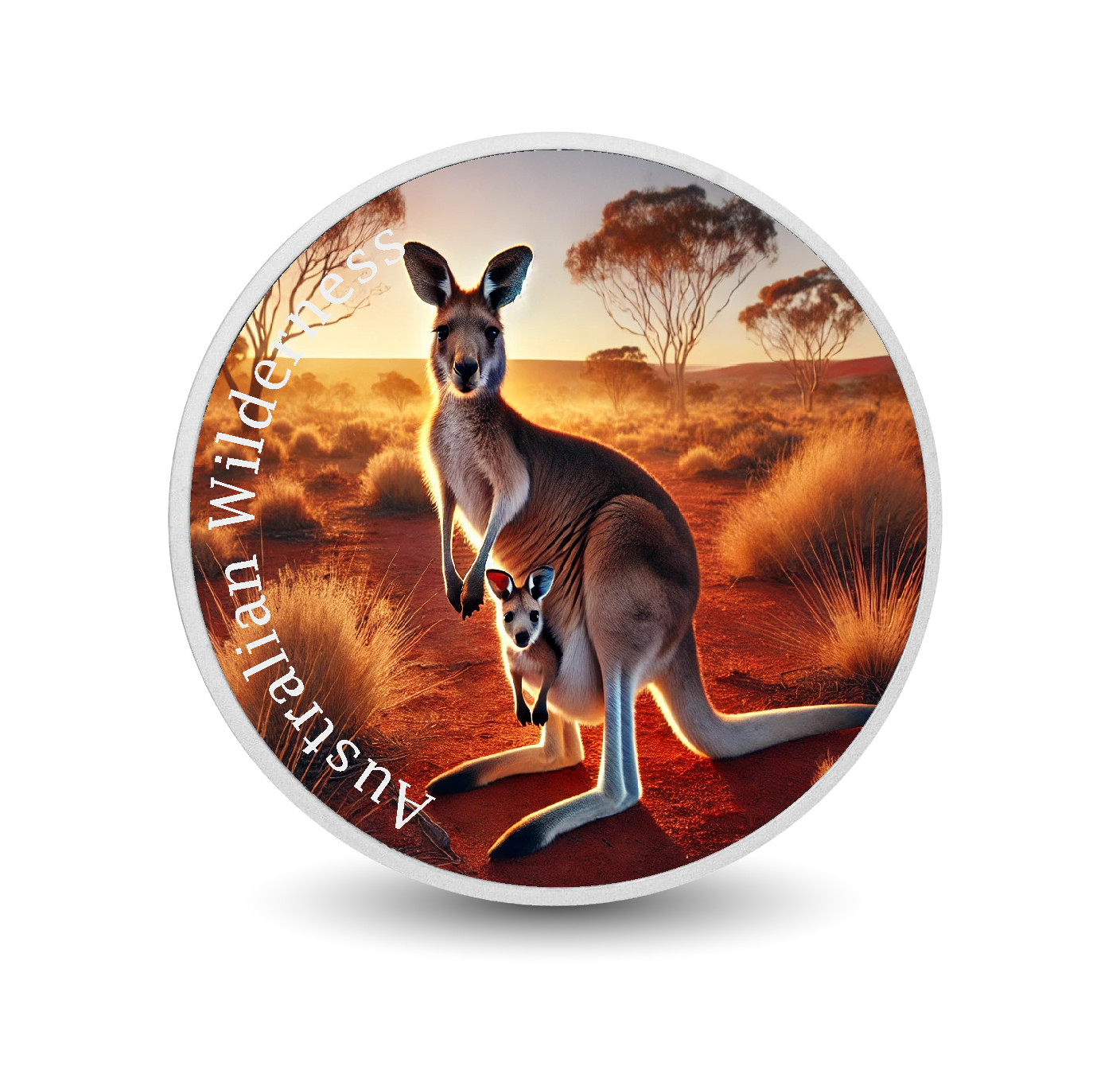 2025 Canada 1oz 9999 Silver BU Australian Wilderness Kangaroo & Joey Colour