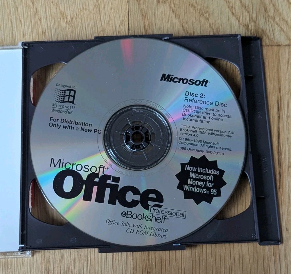 Microsoft Office And Bookshelf Professional For Windows 2 CDs, Box And Inserts