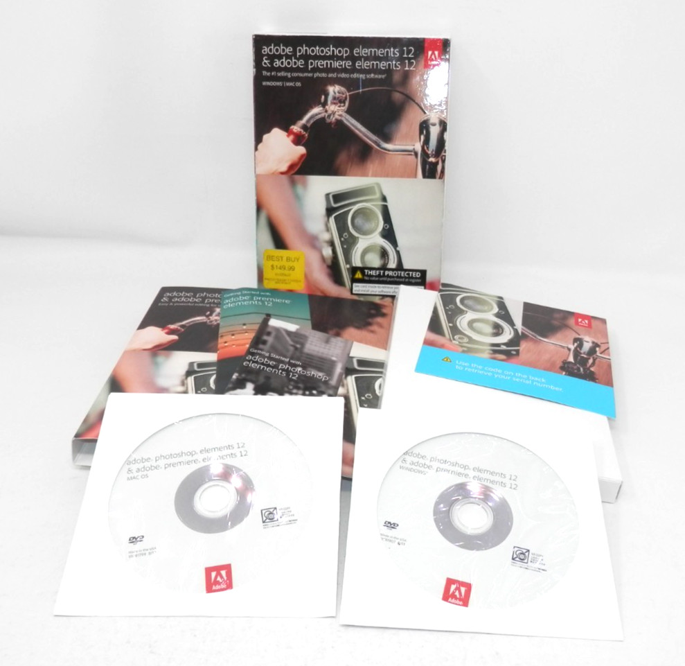 Photoshop Elements 12 Software • Mac/Win w/Serial # Photo & Video Effects