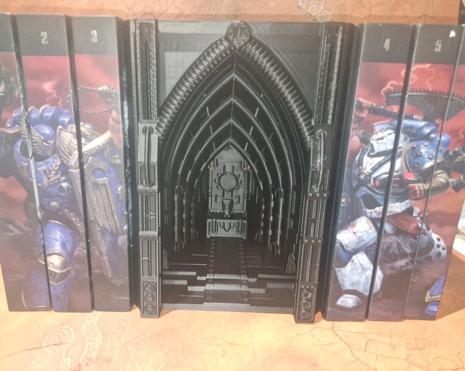 Warhamer 40k Large Book Nook Display. Gothic Cathedral. Print.